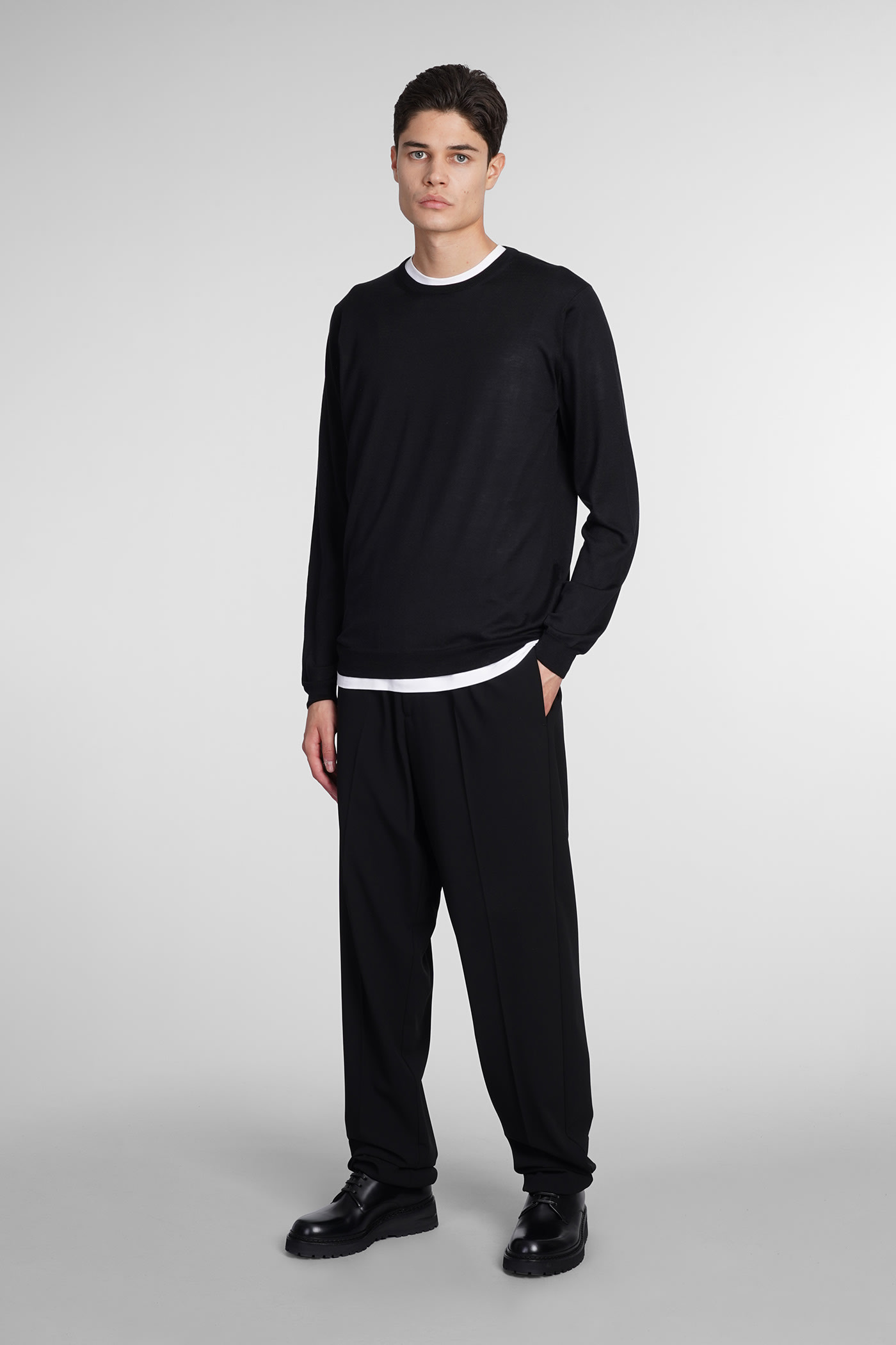 Shop Giorgio Armani Knitwear In Black Silk