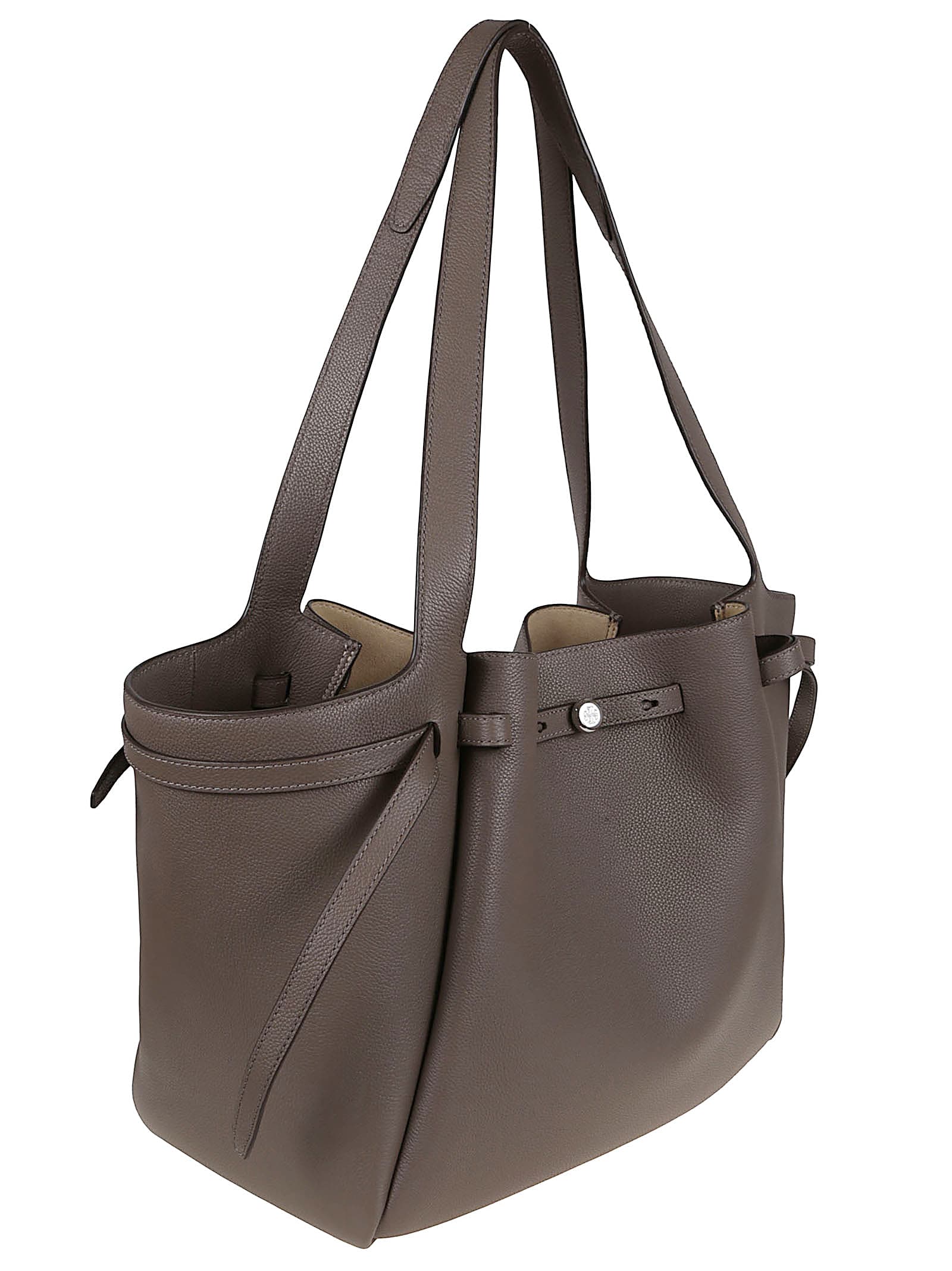 Tory Burch Romy Shoulder Bag In Soft Textured Leather In Brown