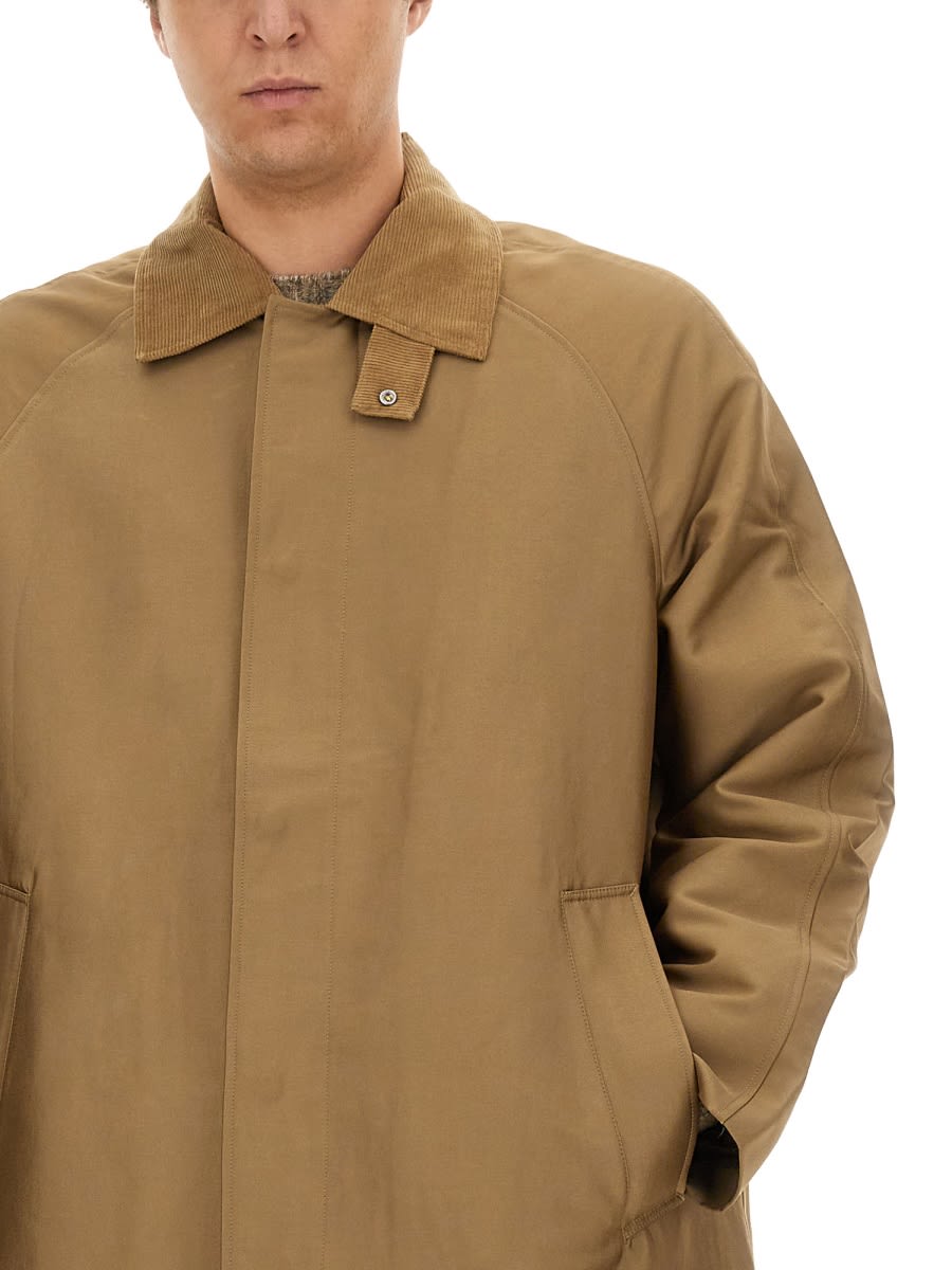 Sunflower Corduroy-collar Trench Coat In Beige