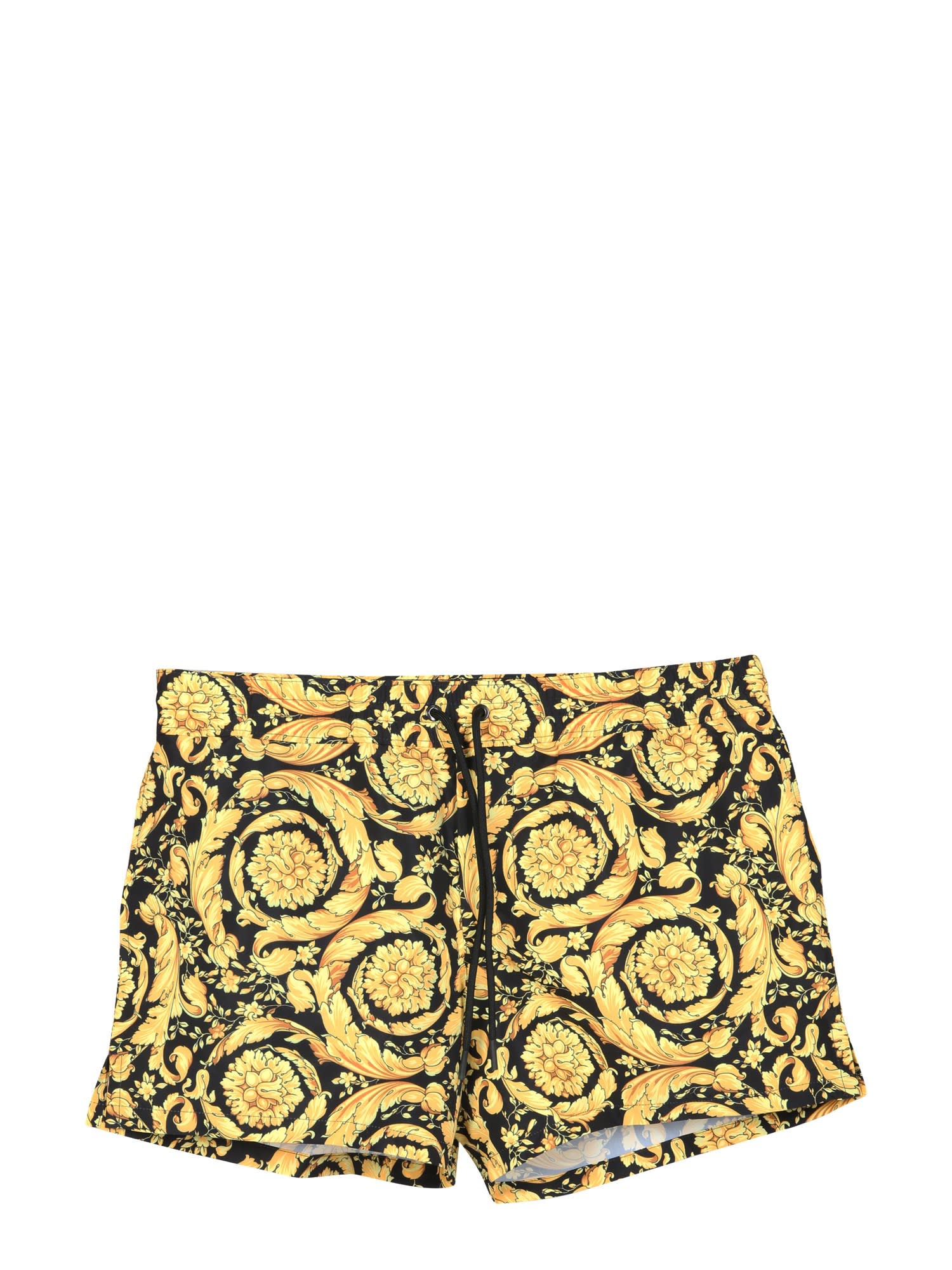 Versace Short Swimsuit With Baroque Print