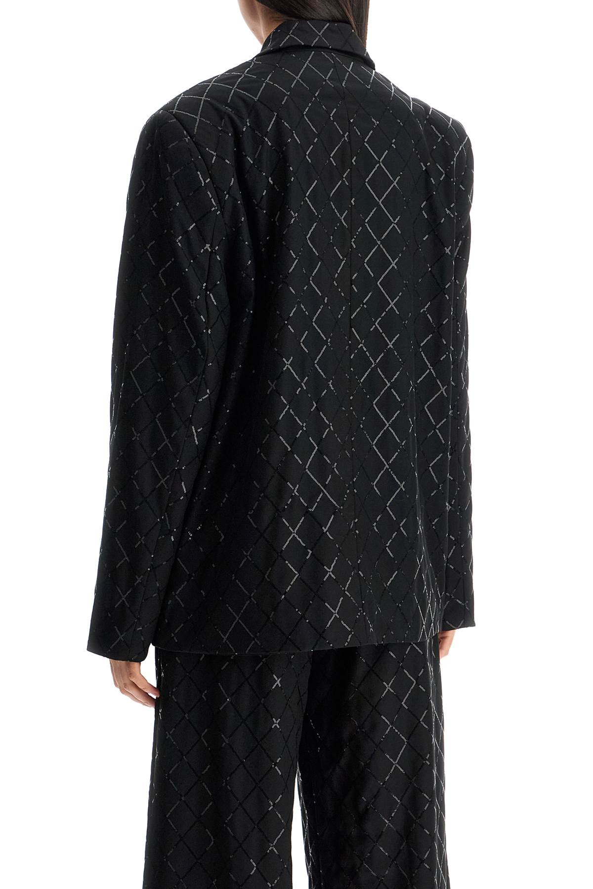 Rotate Birger Christensen Blazer Oversize Con Paillettes In Black (black)