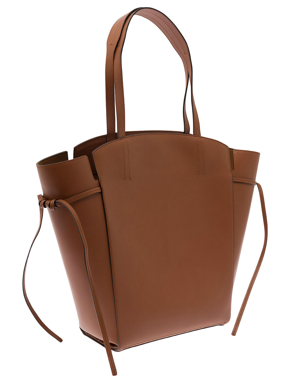 Shop Mulberry Clovelly Brown Shoulder Bag With Laminated Logo In Smooth Leather Woman