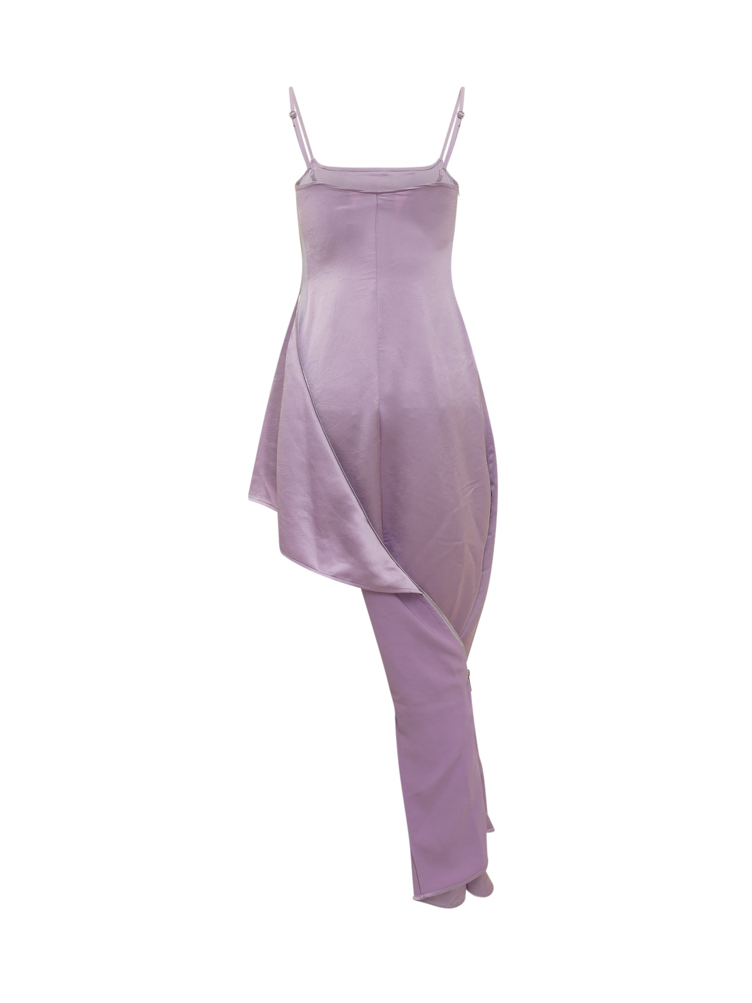 Shop Jw Anderson Asymmetrical Zip Dress In Lilac