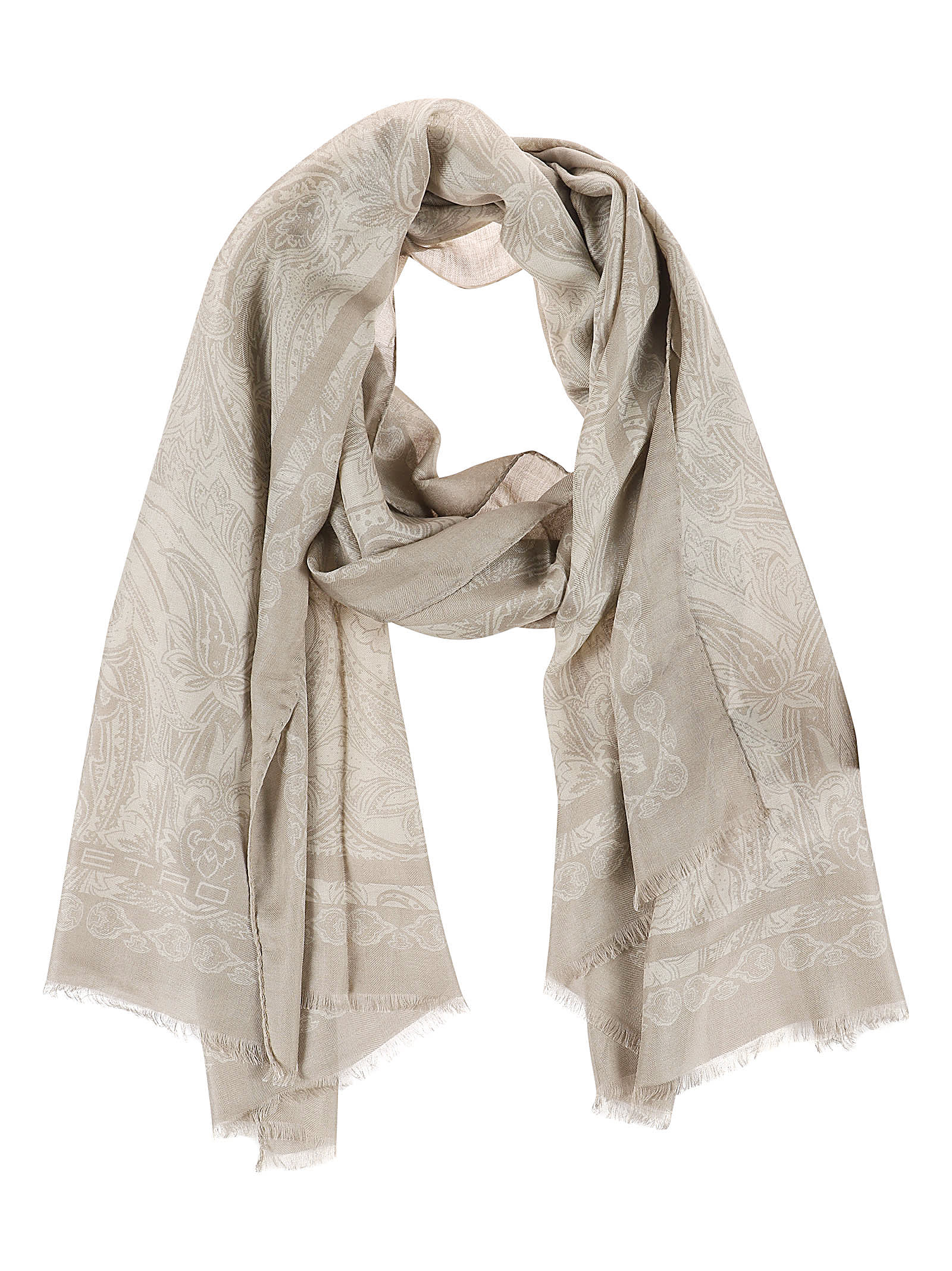 Shop Etro Scarf In Beige Fantasia