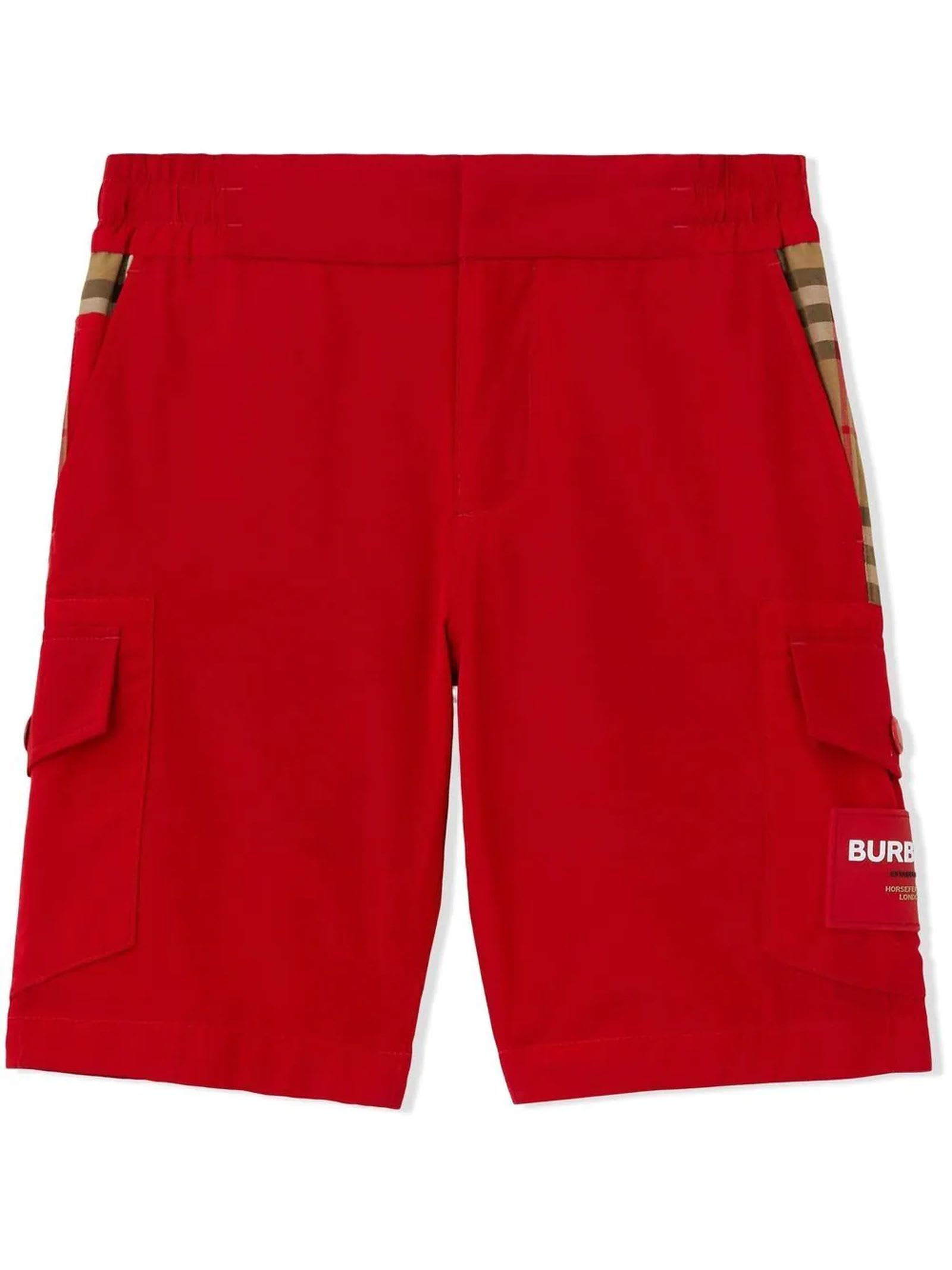 Burberry Kids Shorts Red