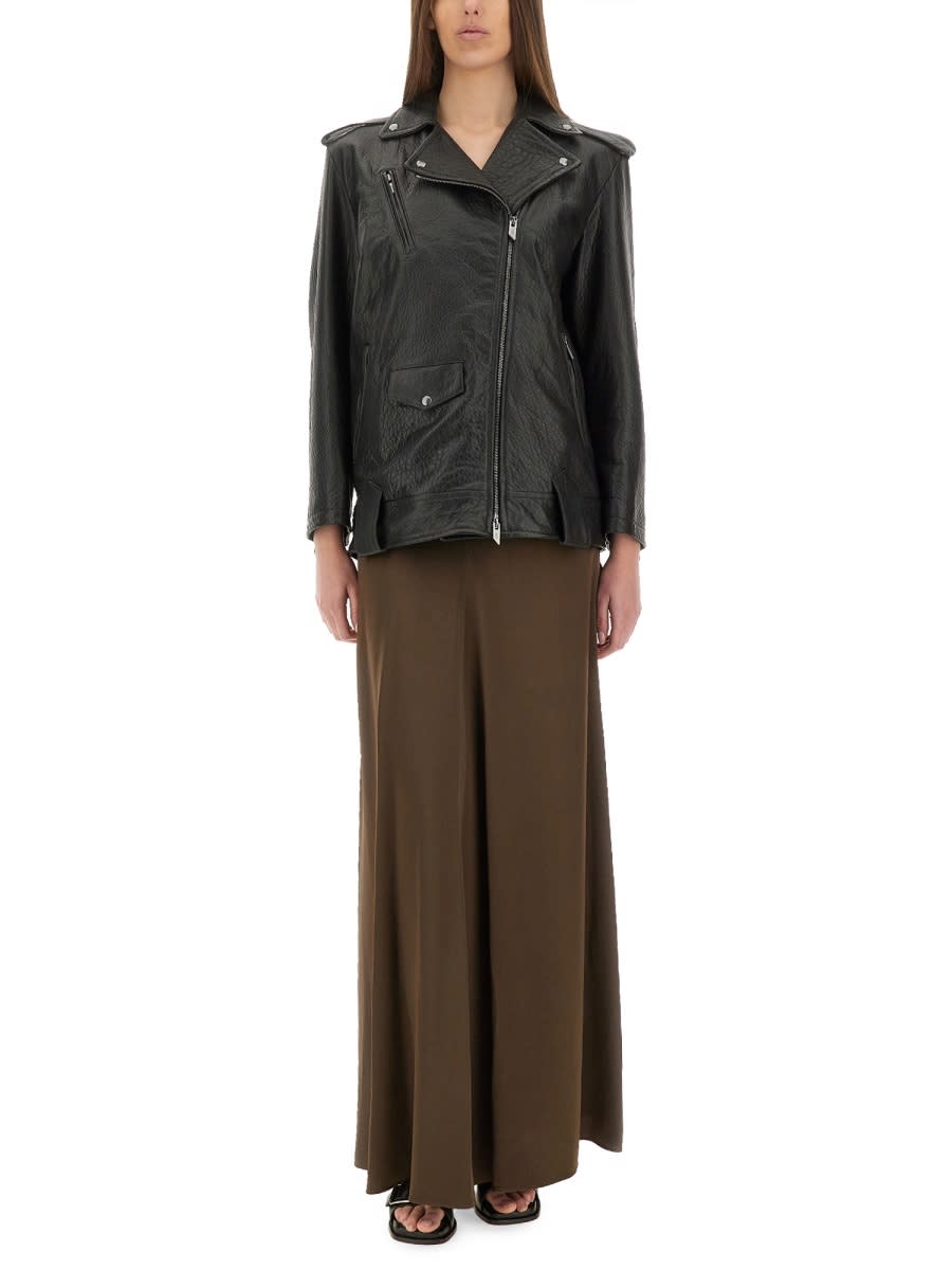 Salvatore Santoro Classic Biker Jacket With Zip Closure In Black