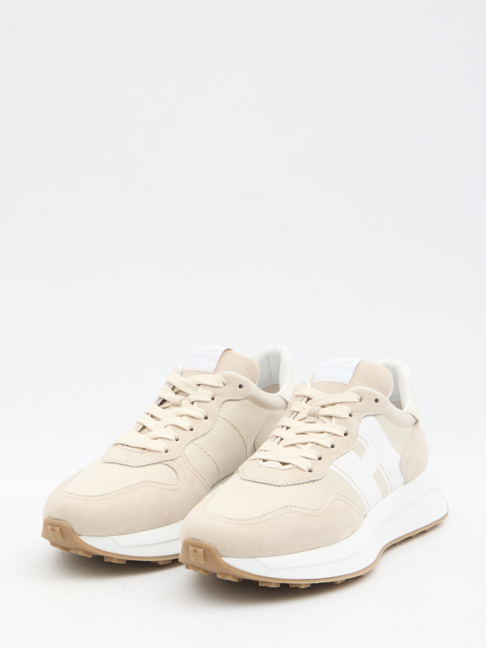 Shop Hogan H641 Sneakers In Beige