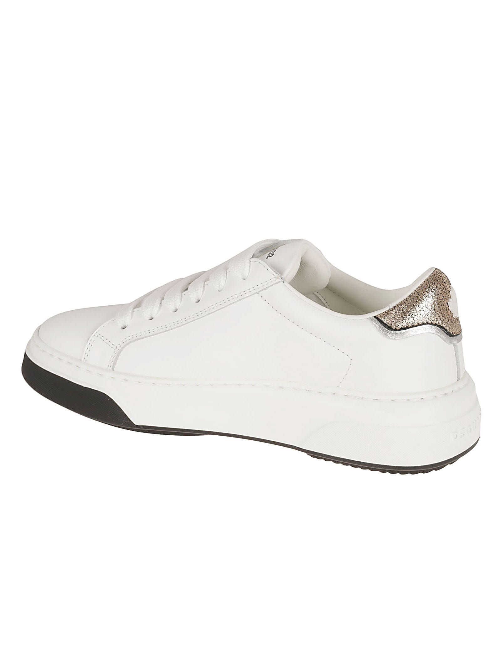 Shop Dsquared2 Bumper Sneakers In White / Gold