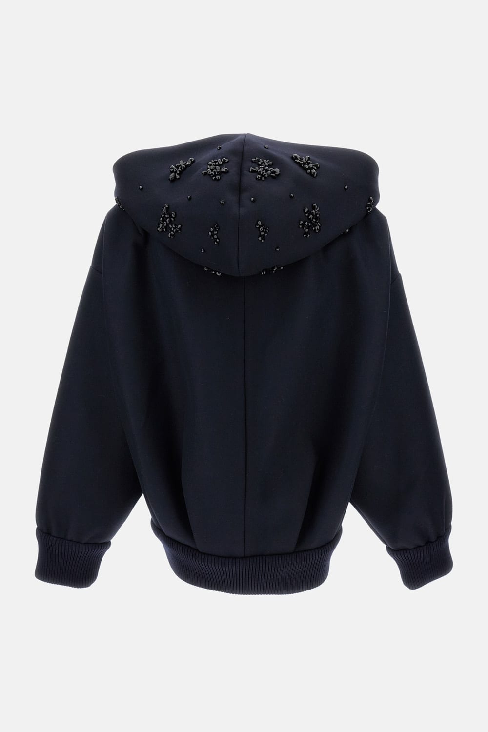 Simone Rocha Hooded Zip-up Casual Jacket In Blue