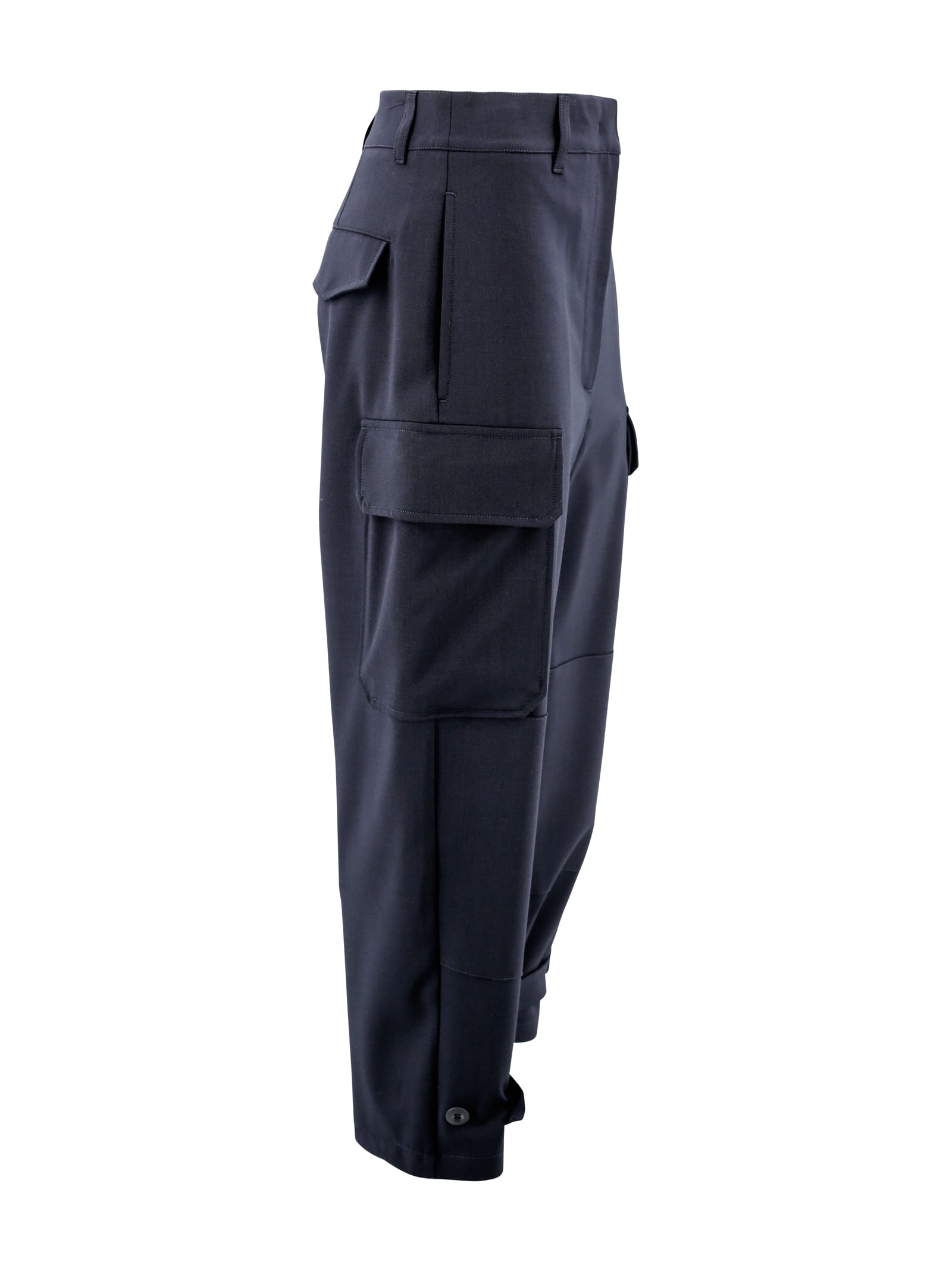 Shop Weekend Max Mara Technical Wool Pants In Blue