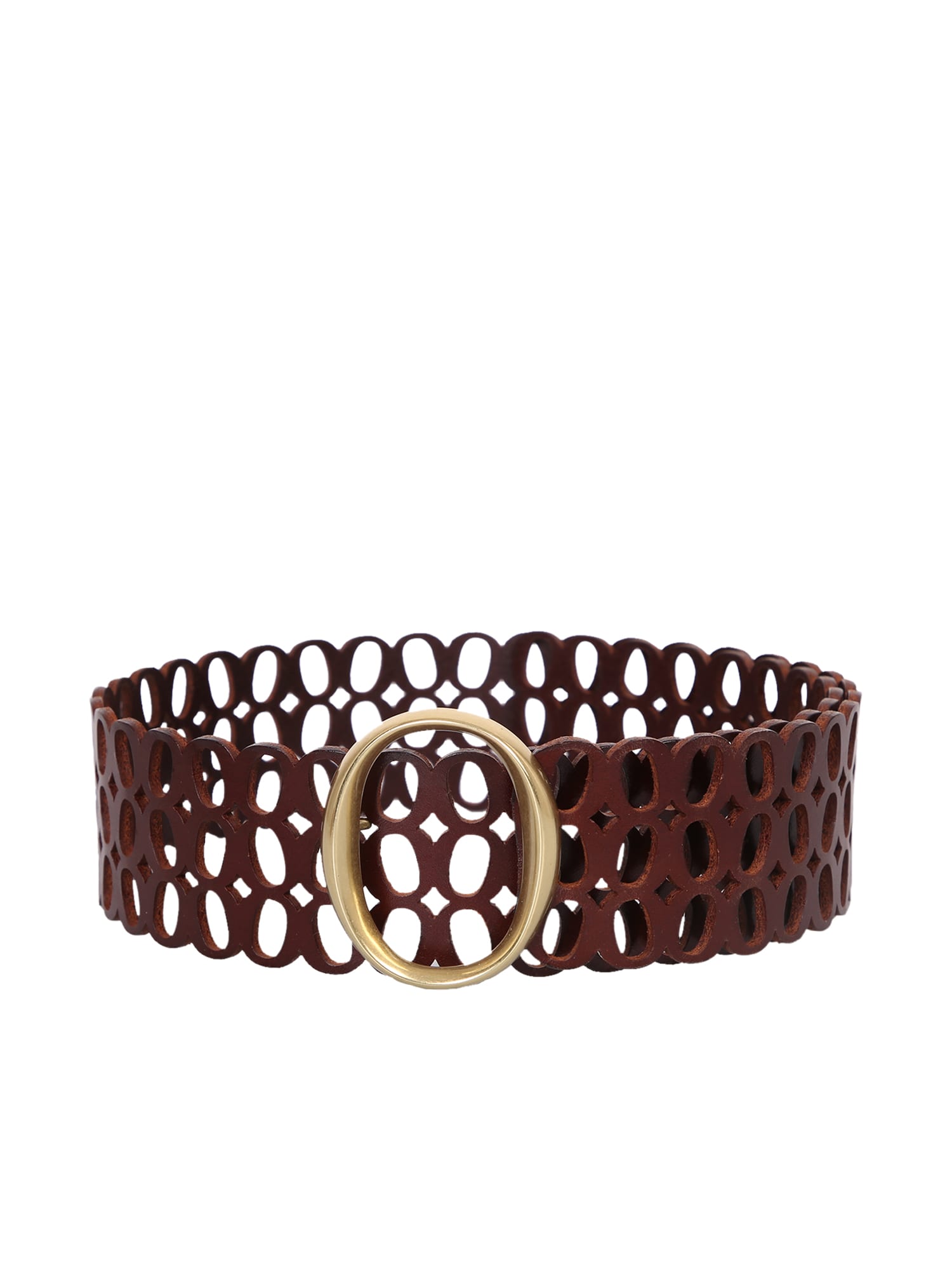 Shop Orciani Buckle Perforated Belt In Brown