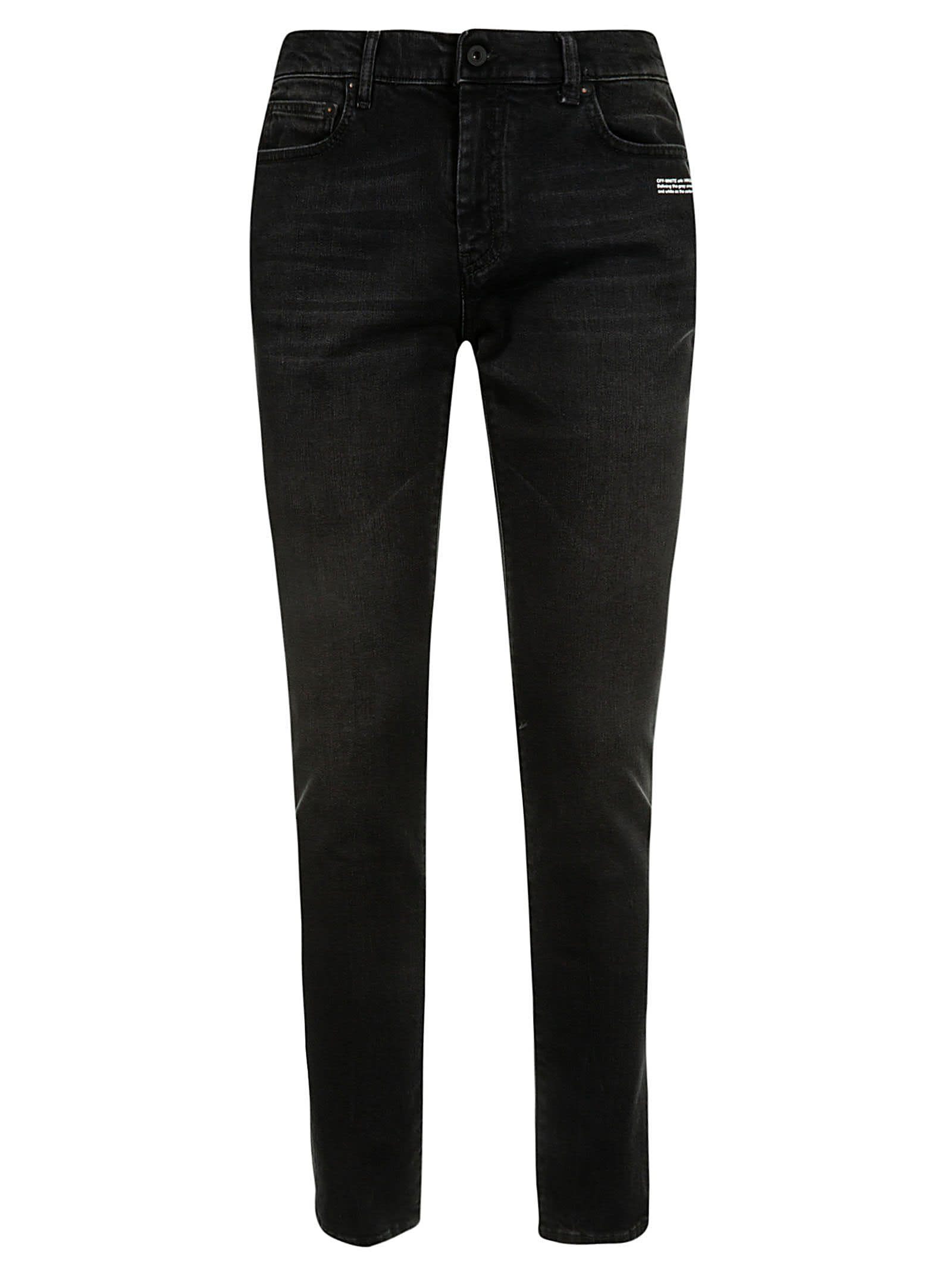 Off-white Skinny Regular Length Jeans In Black/white