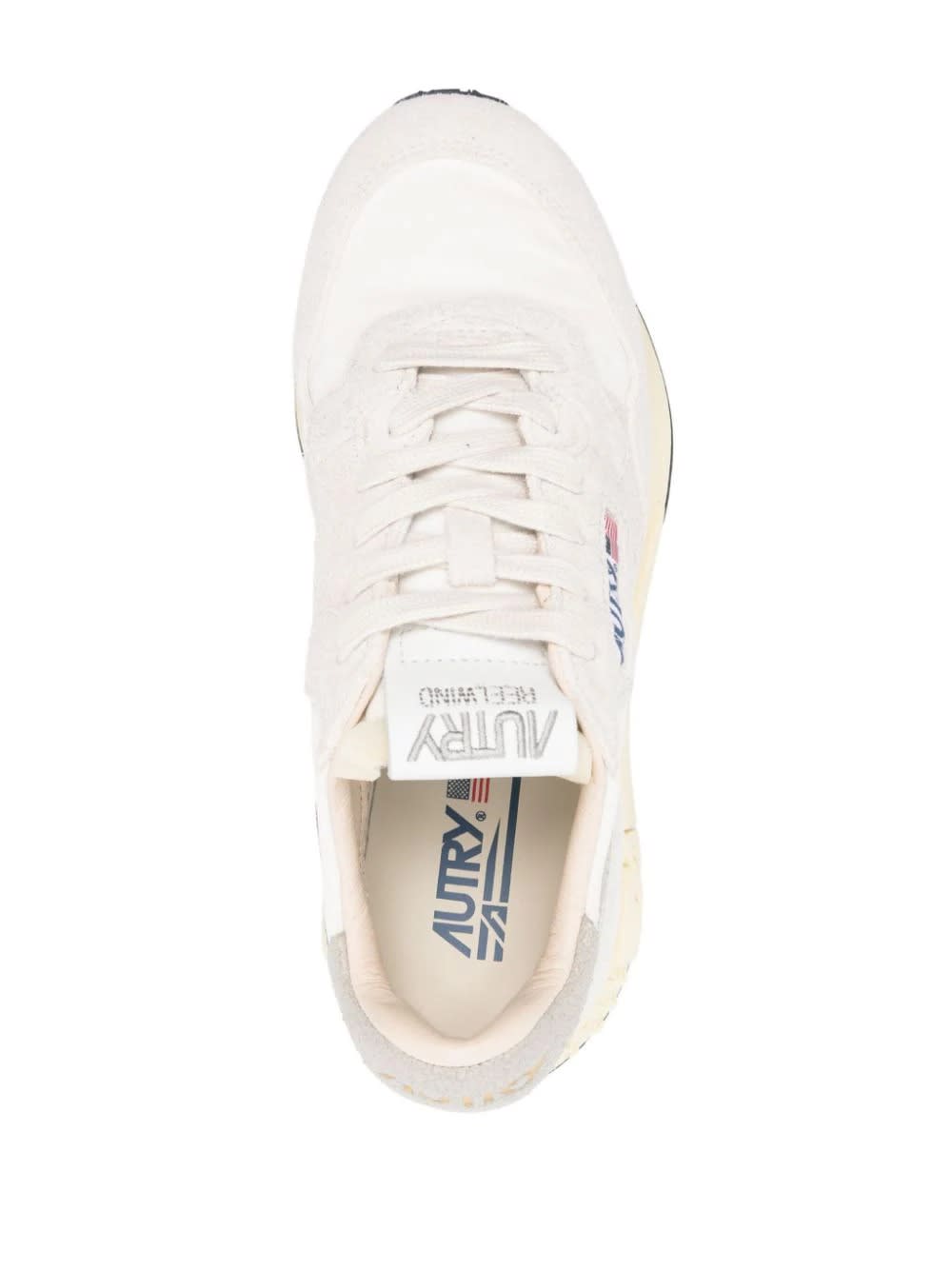 Shop Autry Reelwind Low Sneakers In White Nylon And Suede