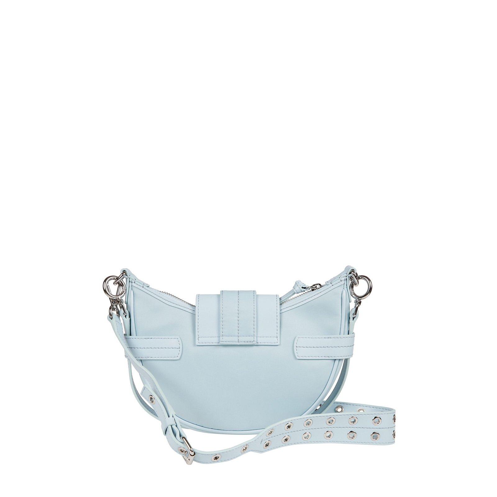 Ganni Bucky Zip-up Small Crossbody Bag In Blu
