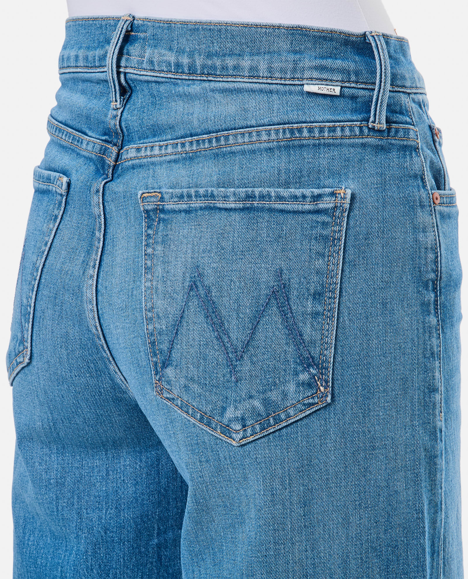 Shop Mother The Undercover Denim Pants In Clear Blue