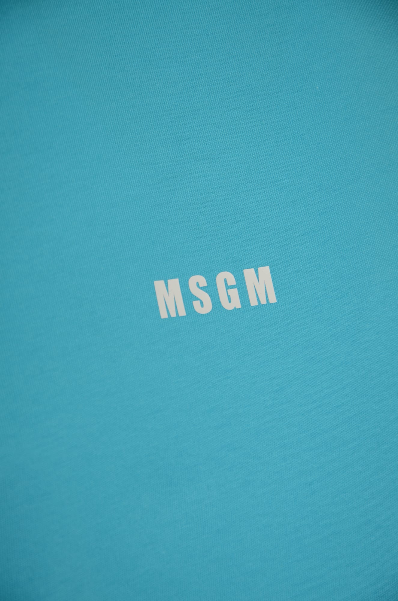 Shop Msgm Logo Round Neck T-shirt In Light Blue