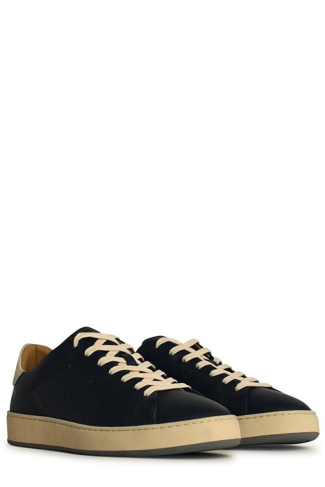 Shop Hogan Round-toe Lace-up Sneakers In Blue