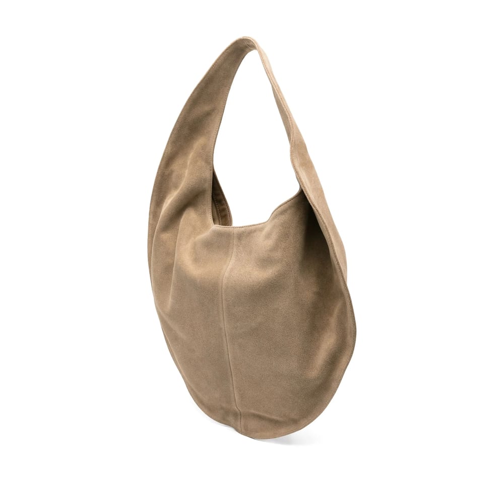 Maeden Market Tote Suede Leather Beige In Brown