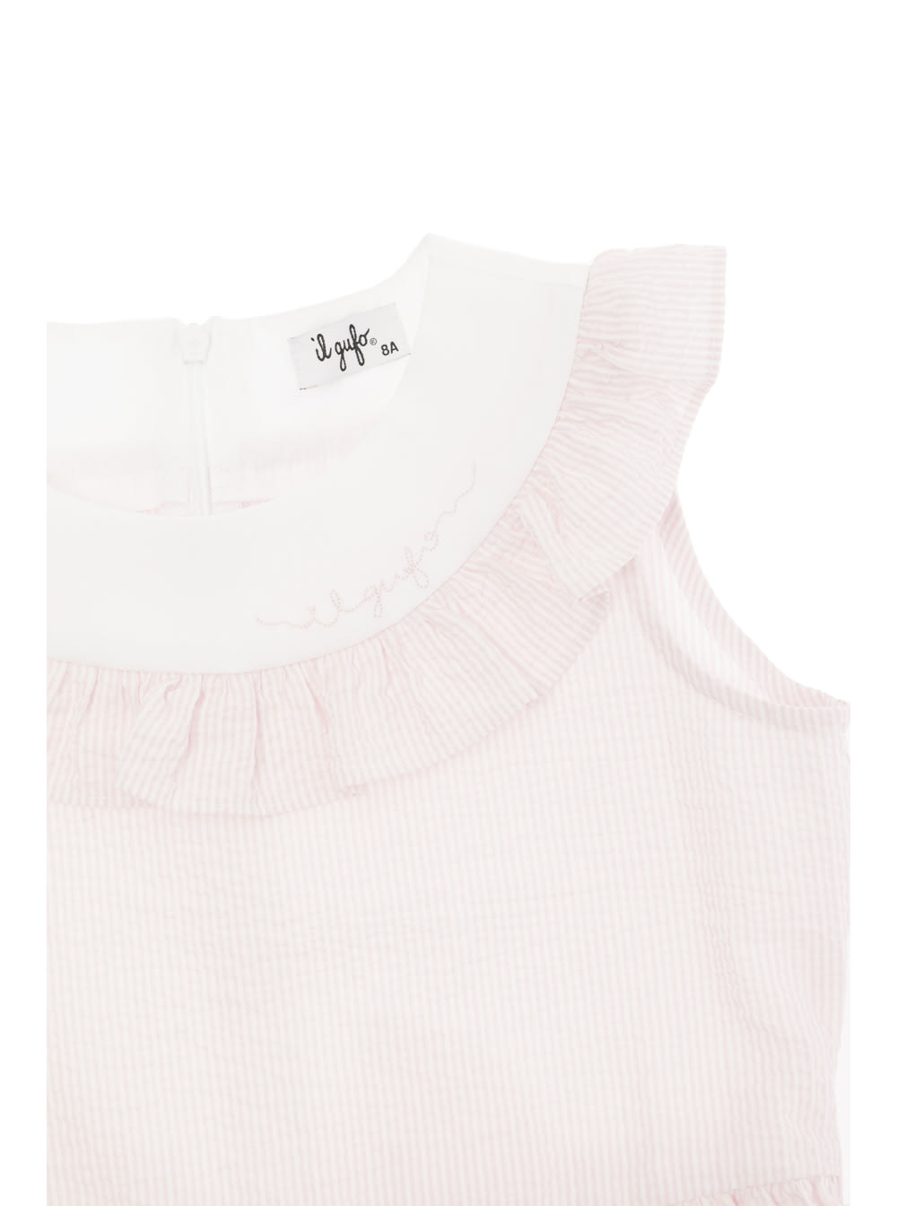 Shop Il Gufo Pink Mini Dress With Frills In Cotton Girl