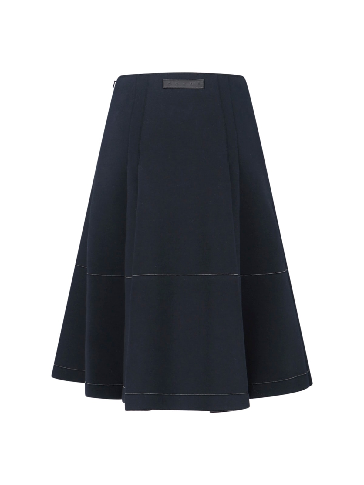 Marni High-waisted A-line Skirt Panel Detailing In Green