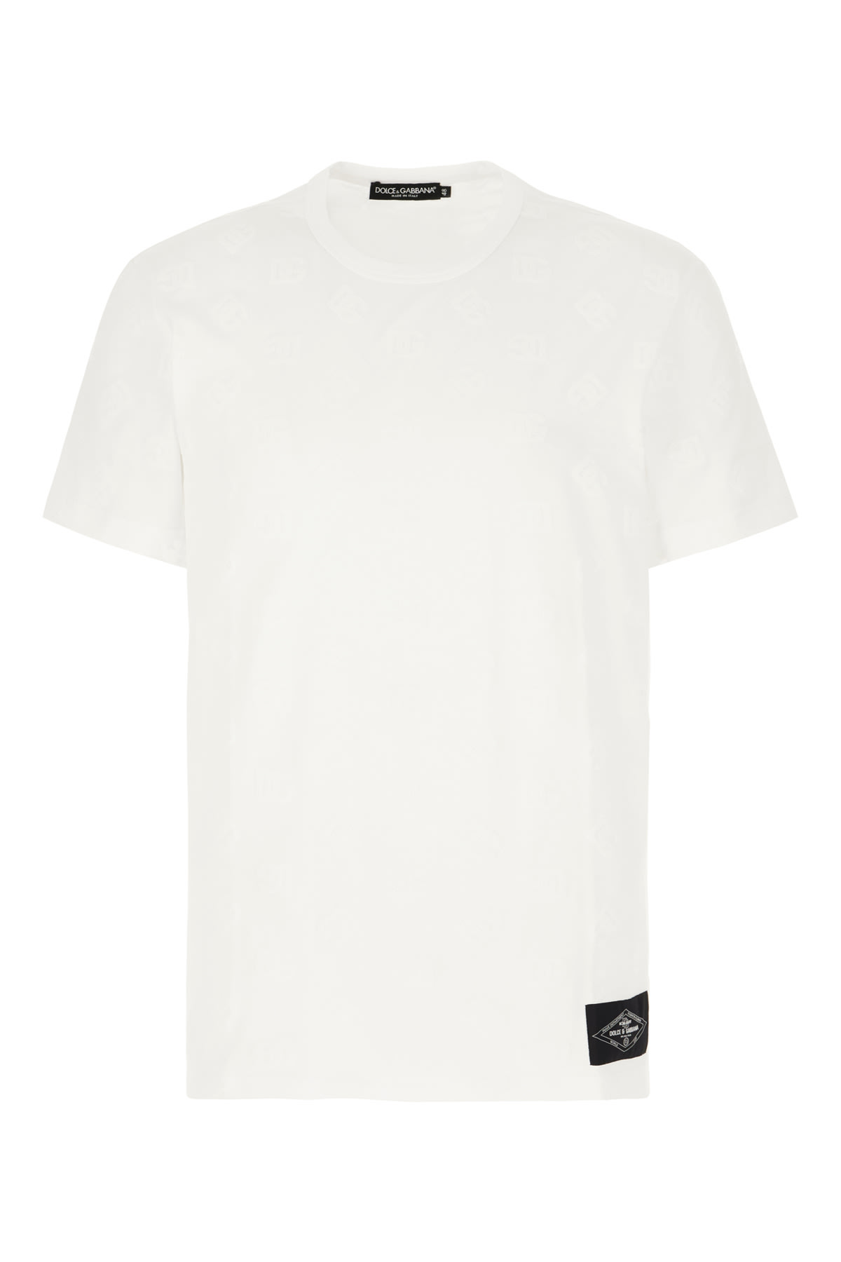 Dolce & Gabbana White Cotton T-shirt In Bianco Ottico