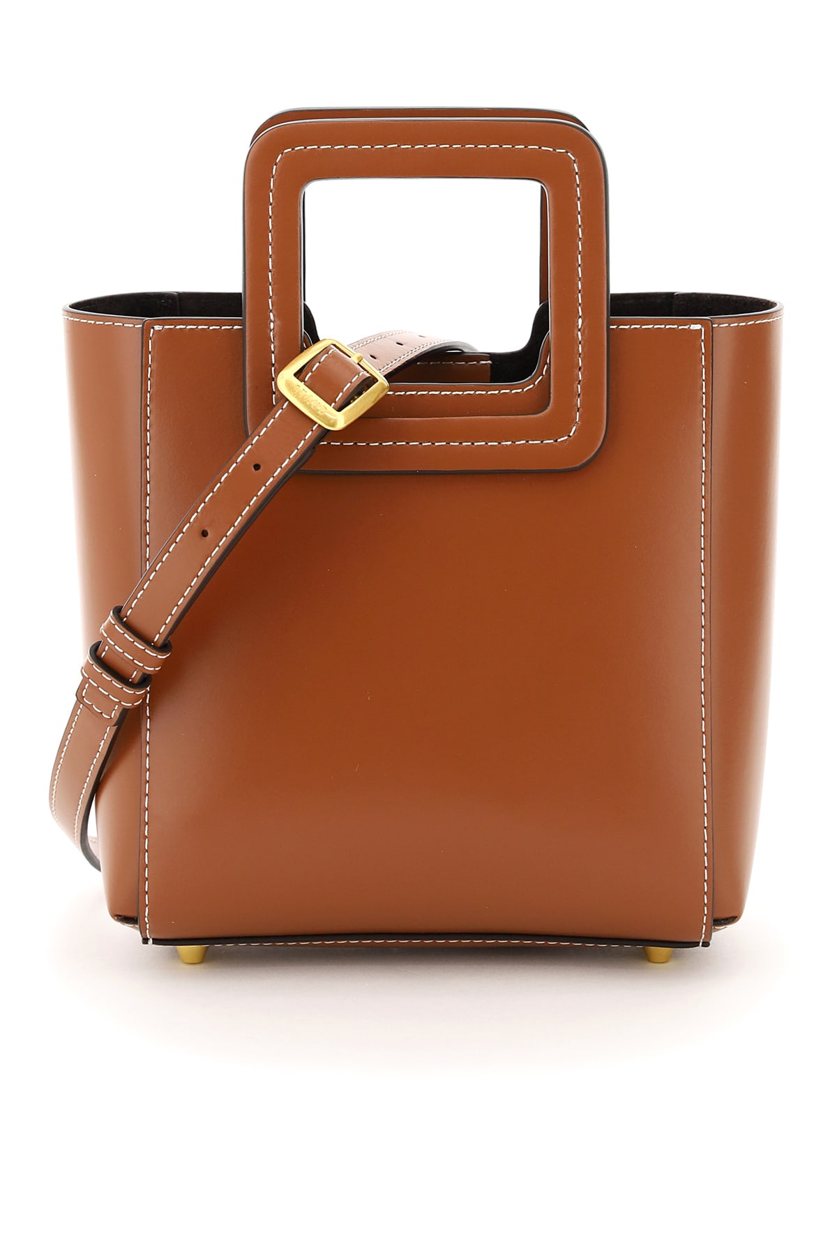 Shop Staud Shirley Mini Tote In Brown