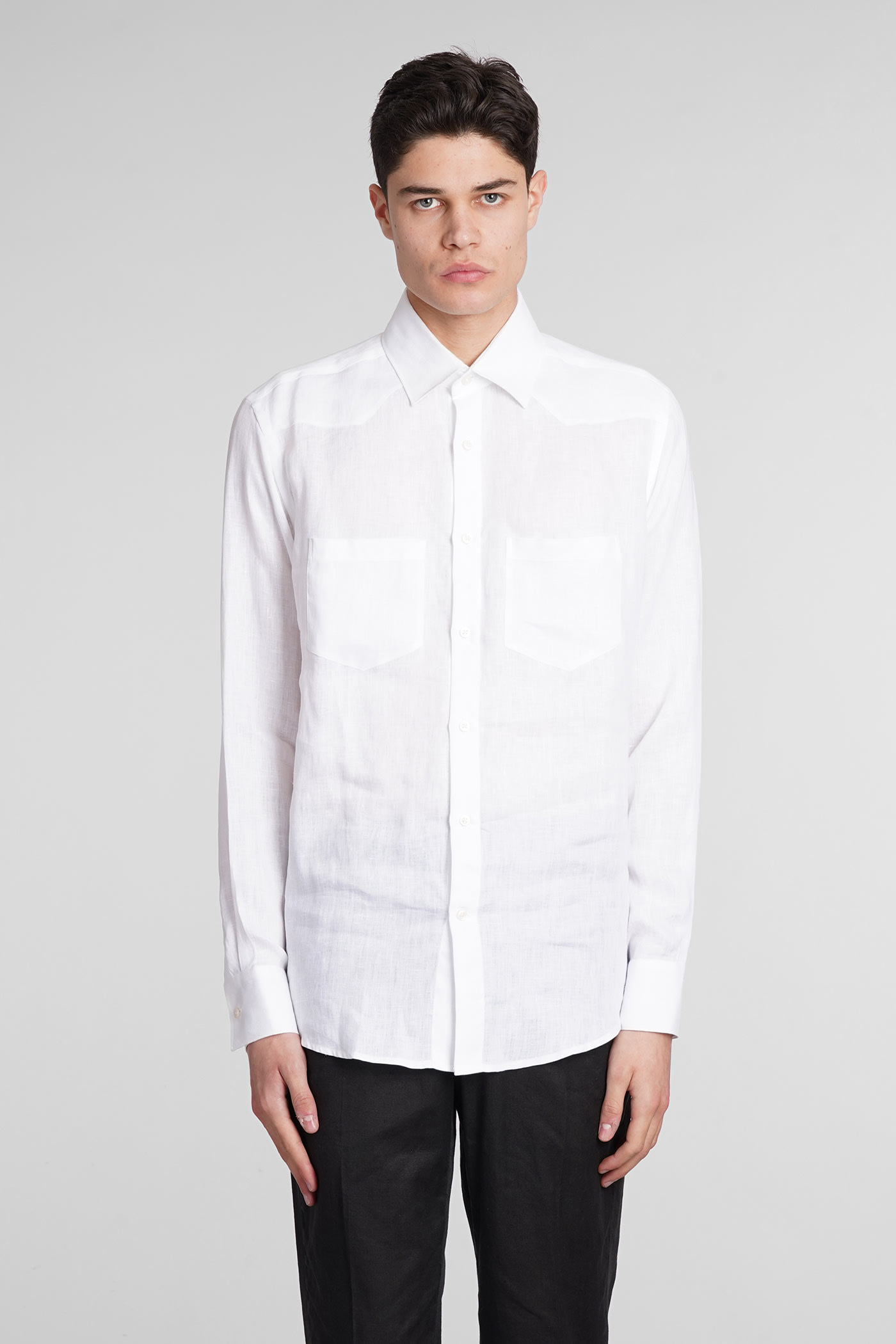 Shirt S141 Shirt In White Linen
