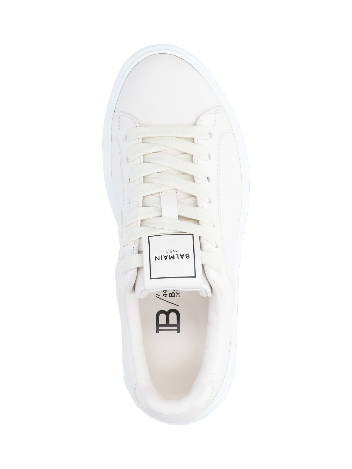 Shop Balmain B-court Sneakers In White