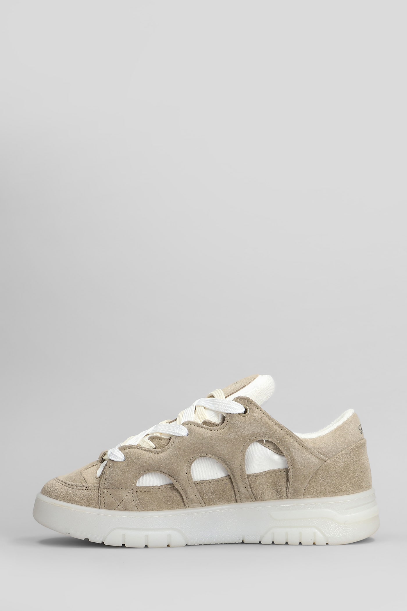 Paura Santha 1 Total Sneakers In Taupe Suede