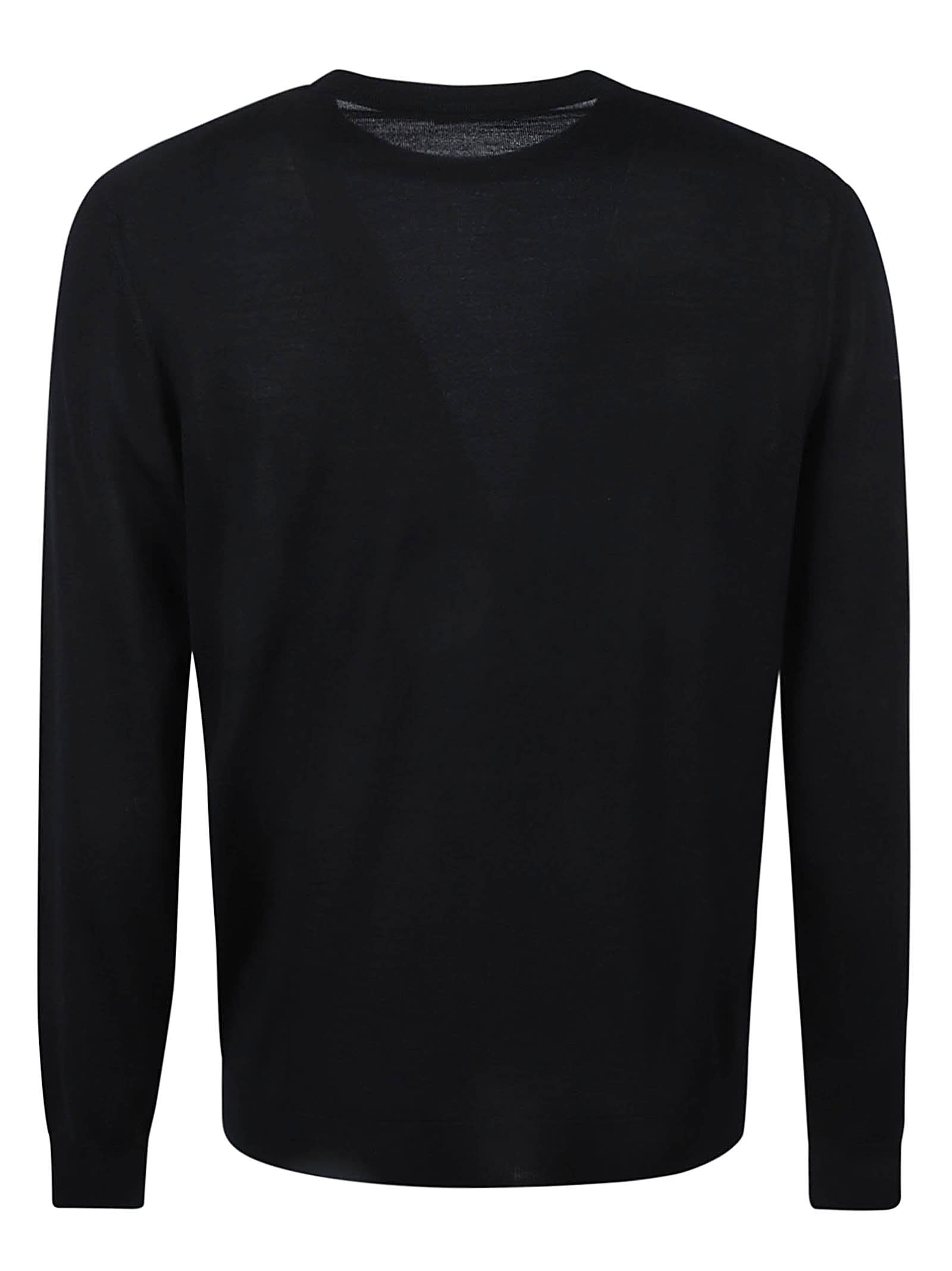 Shop Drumohr Long-sleeved Knit Jumper In Black