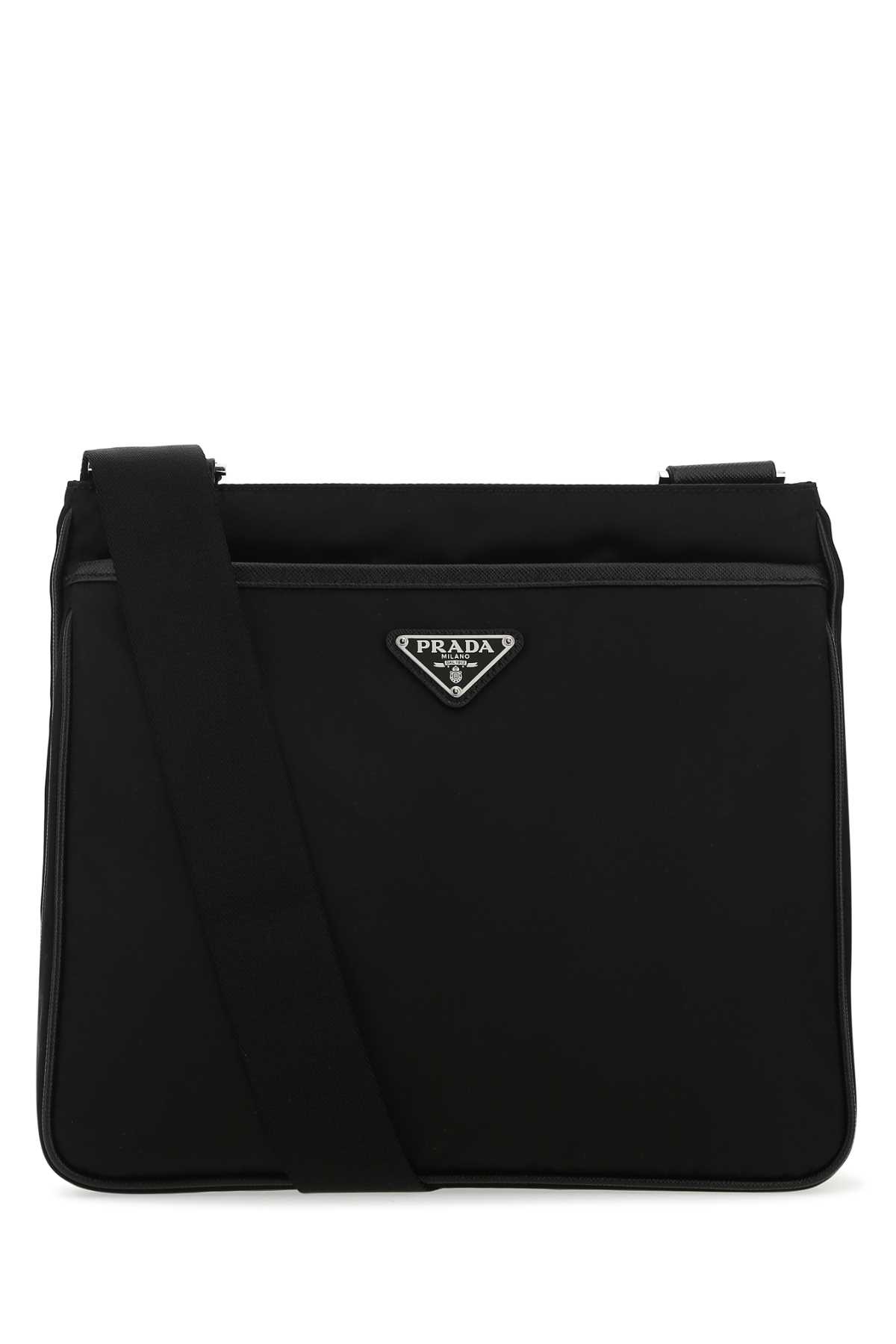 Shop Prada Black Re-nylon Crossbody Bag In F0002