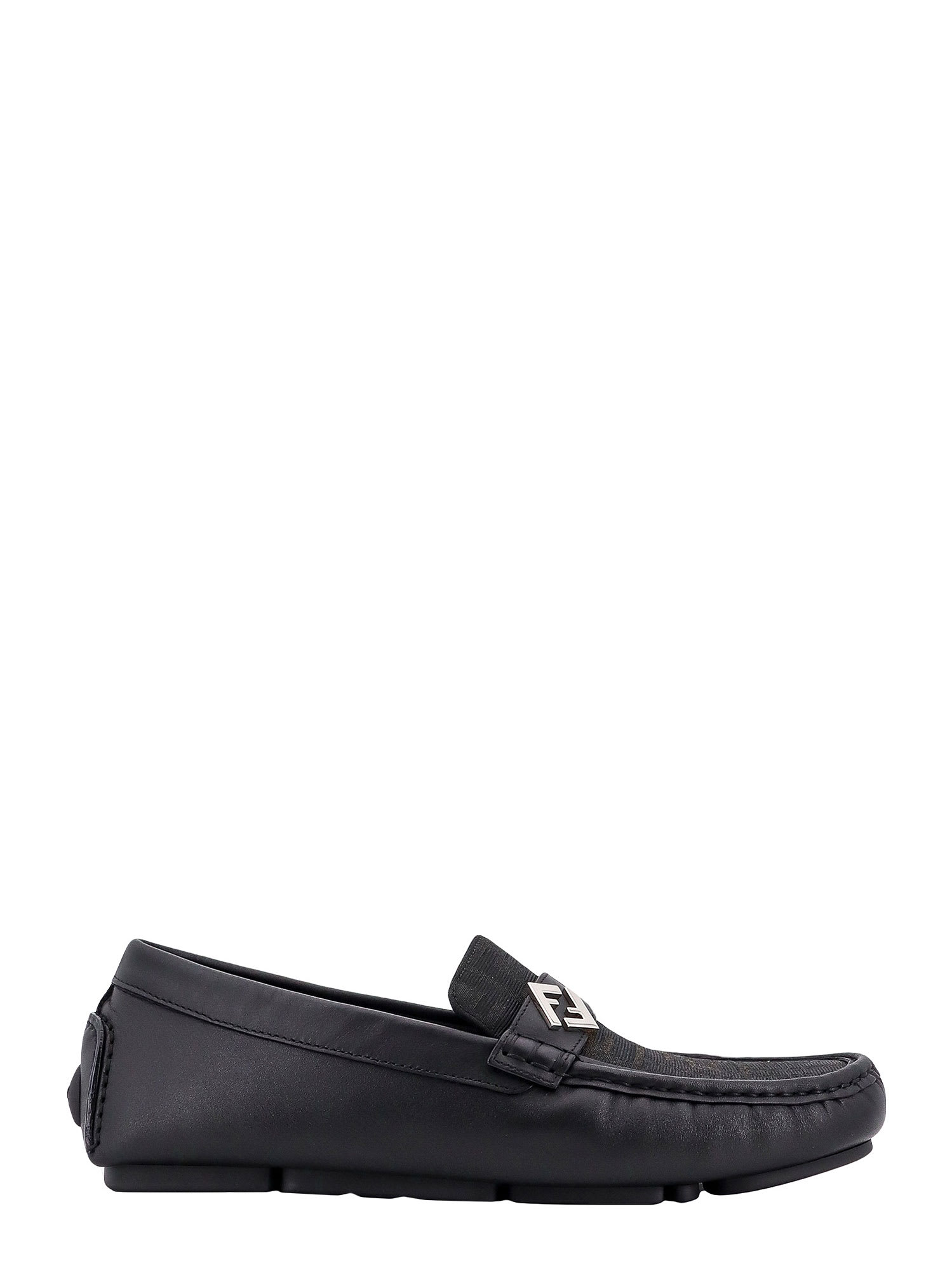 Shop Fendi Ff Squared Loafer In Black