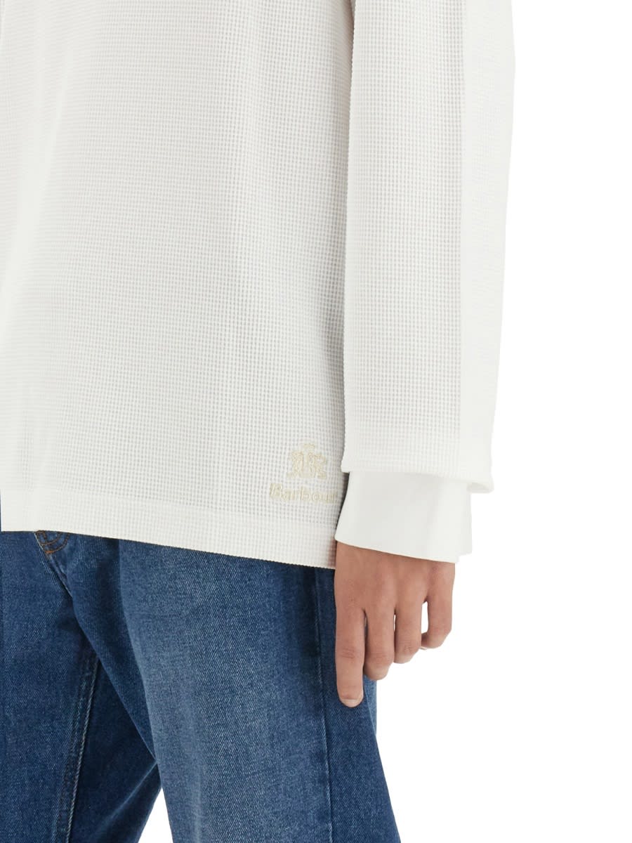 Shop Barbour T-shirt Henley In White