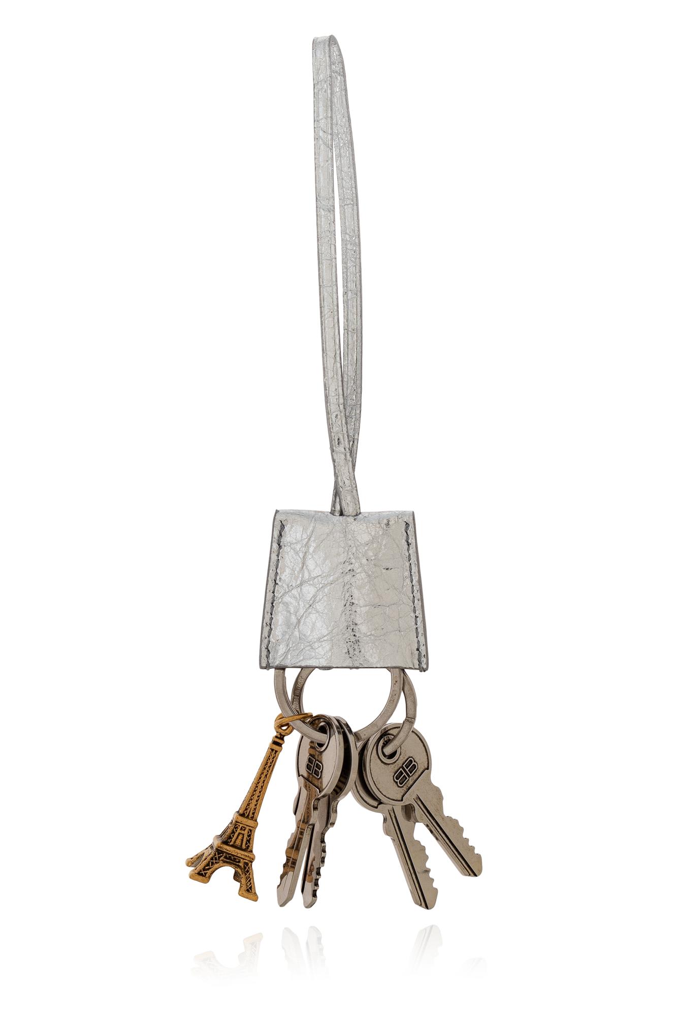 Shop Balenciaga Keychain With Decorative Keys In Silver