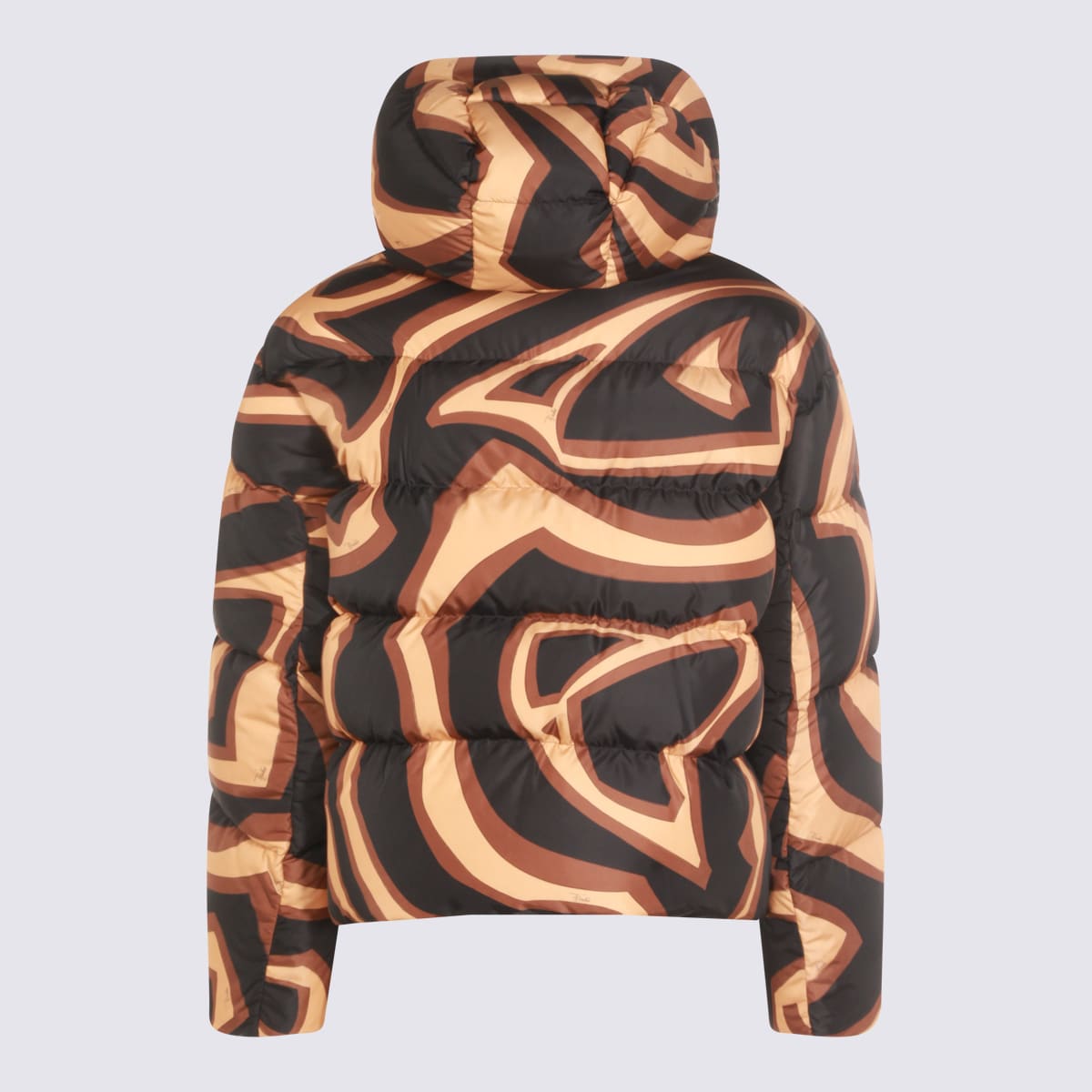 Pucci Black And Gold Down Jacket In Multi