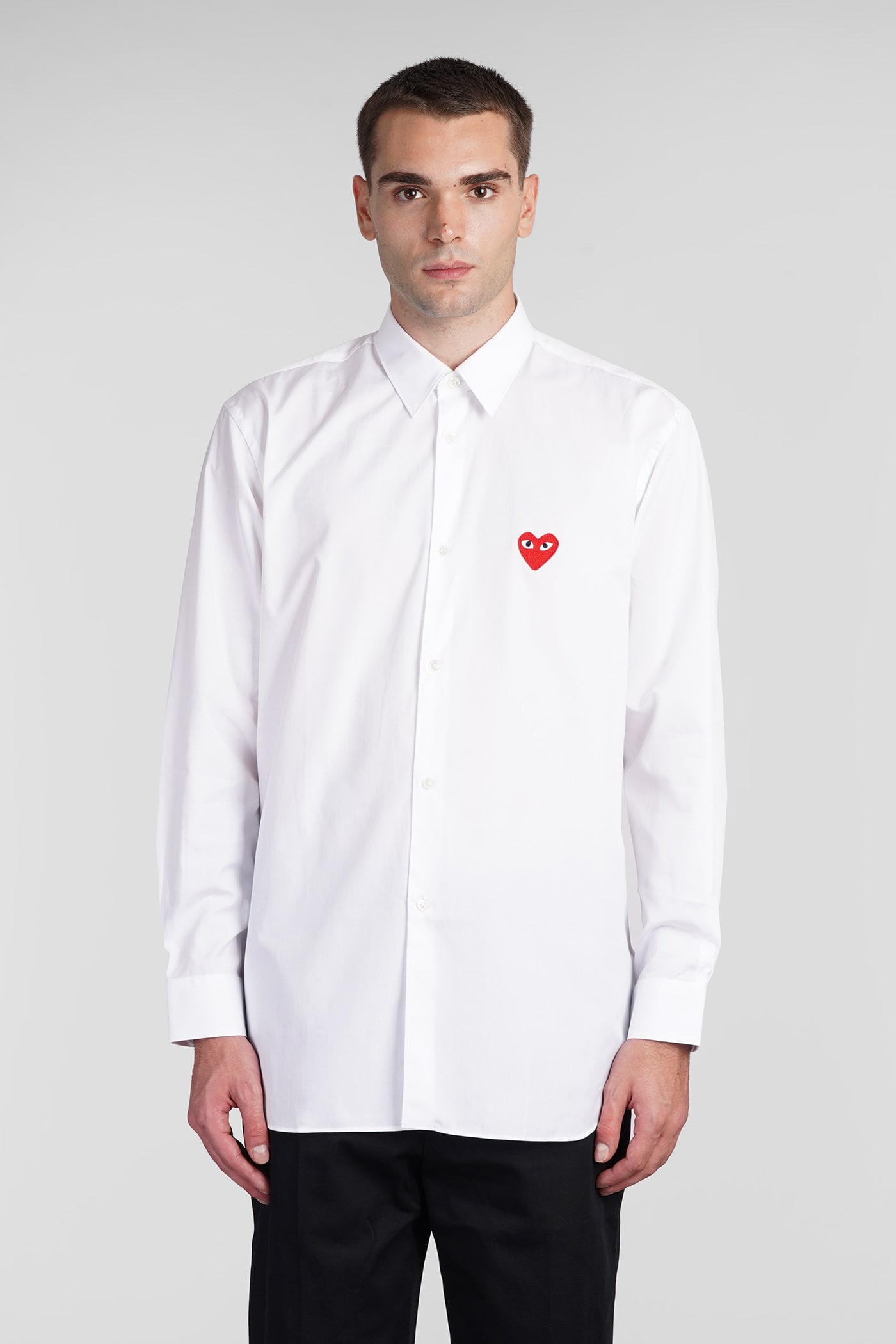 Shop Comme Des Garçons Play Shirt In White Cotton