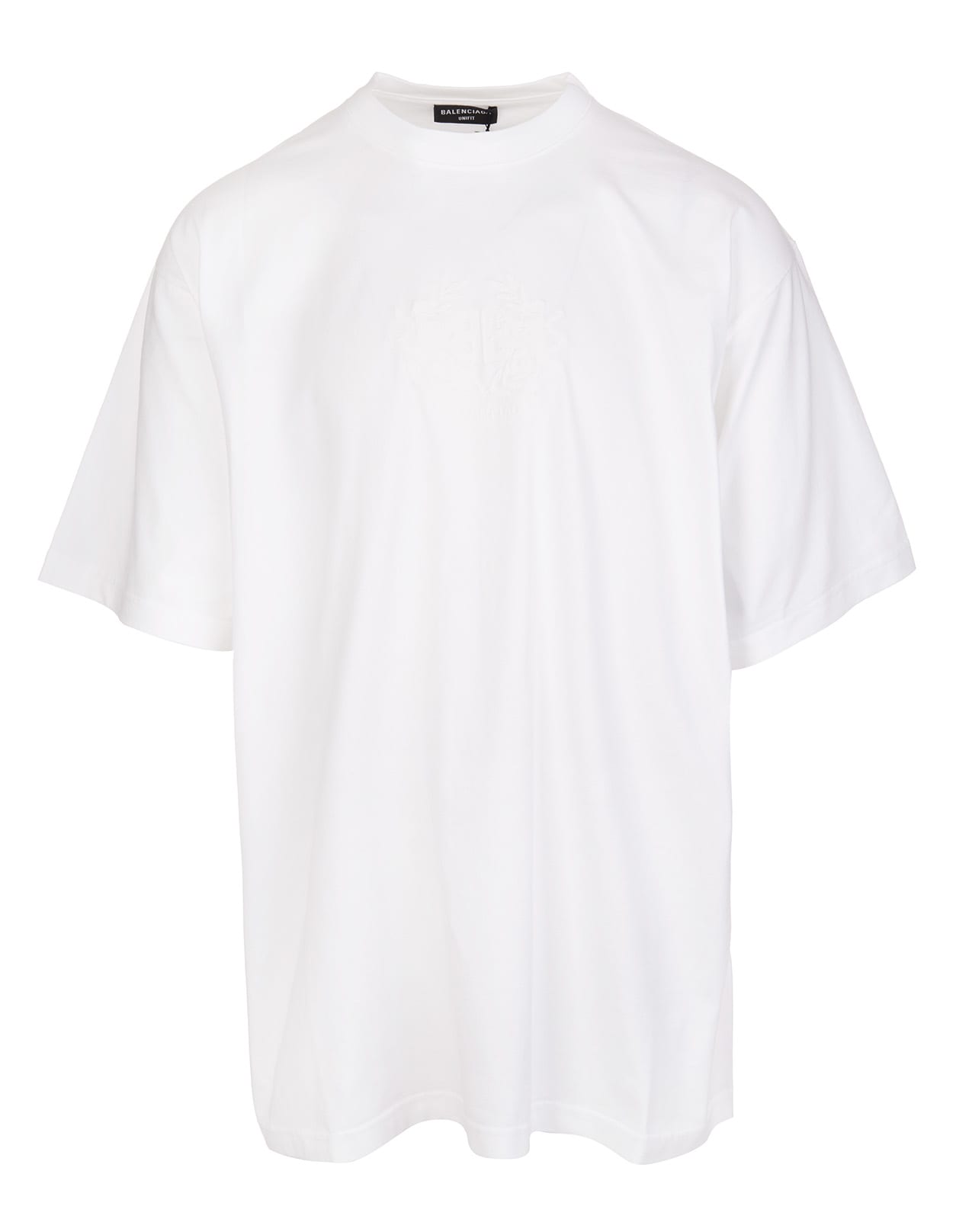 Balenciaga Man White Gitd Lions Laurel Boxy T-shirt Squared Line