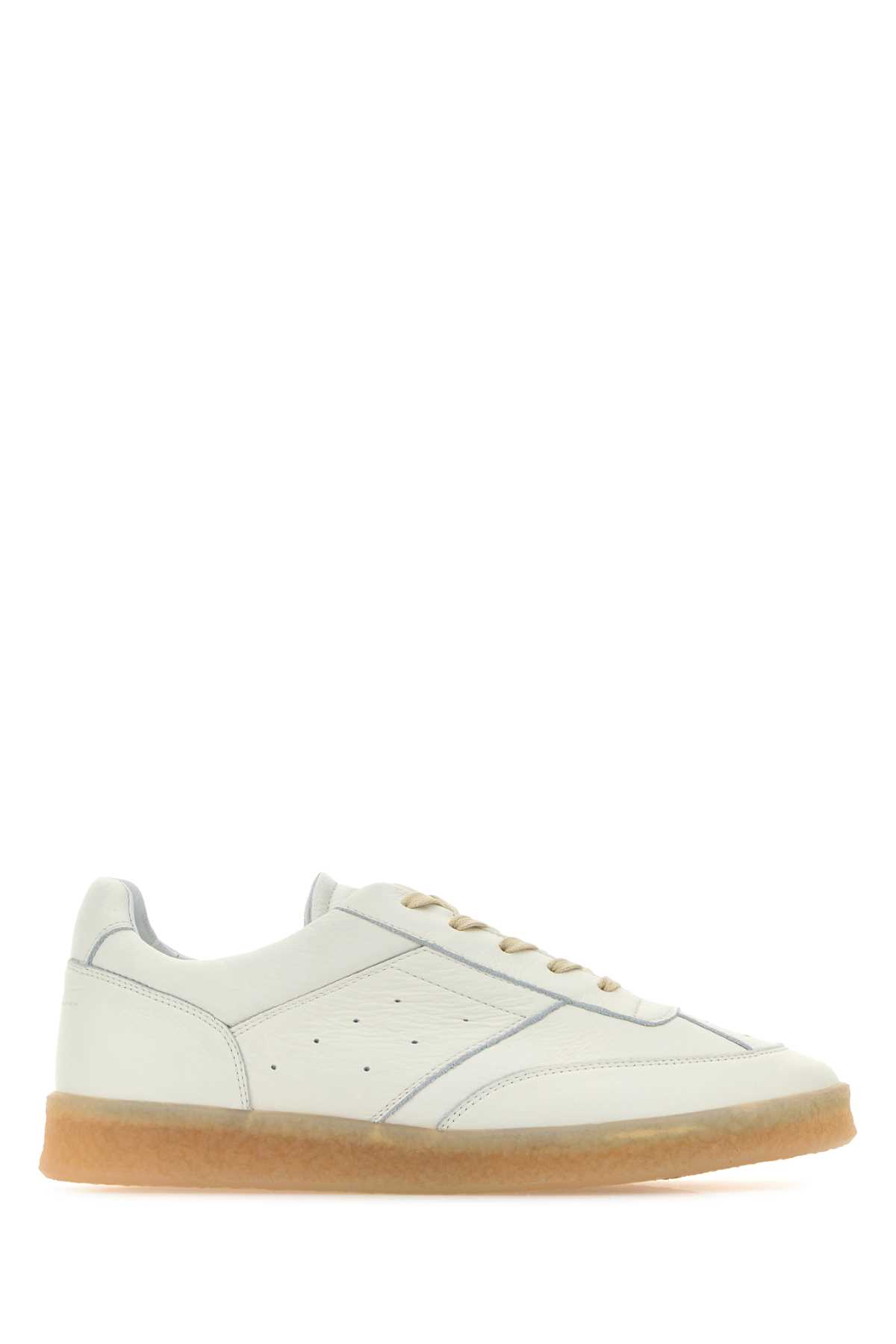 Shop Mm6 Maison Margiela White Leather Sneakers