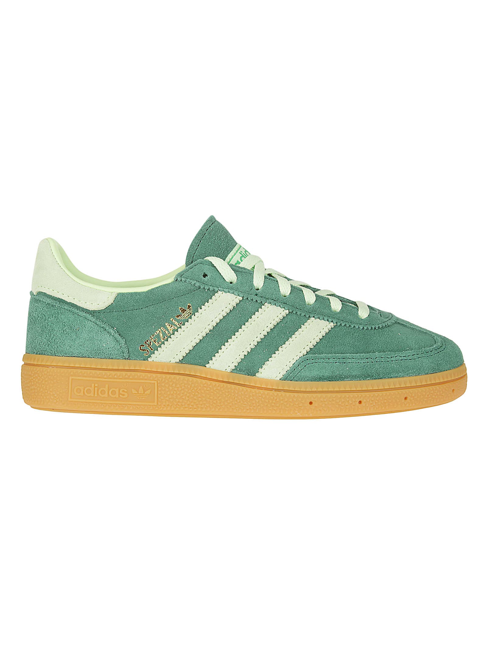 Adidas Originals Womens Collegiate Green Handball Spezial 3-stripes Suede Low-top Trainers In Cgreen/segrsp/gum1