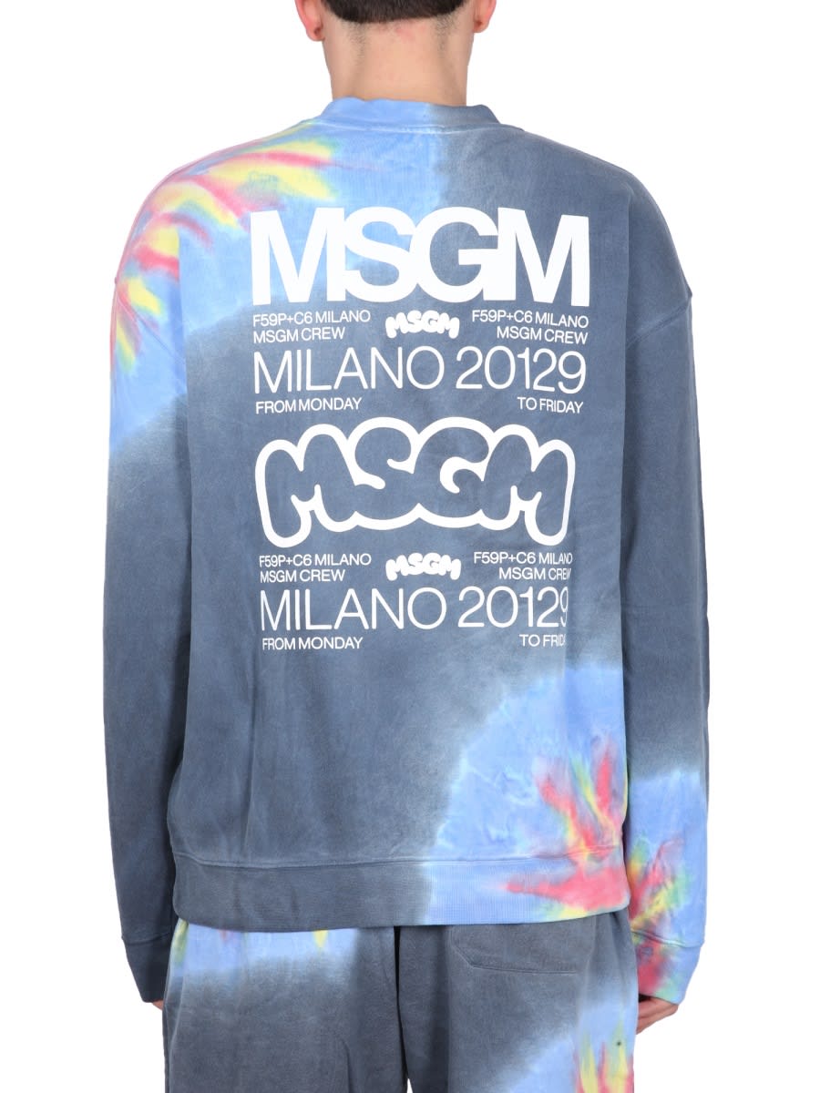 Msgm Cotton Sweatshirt In Multicolour