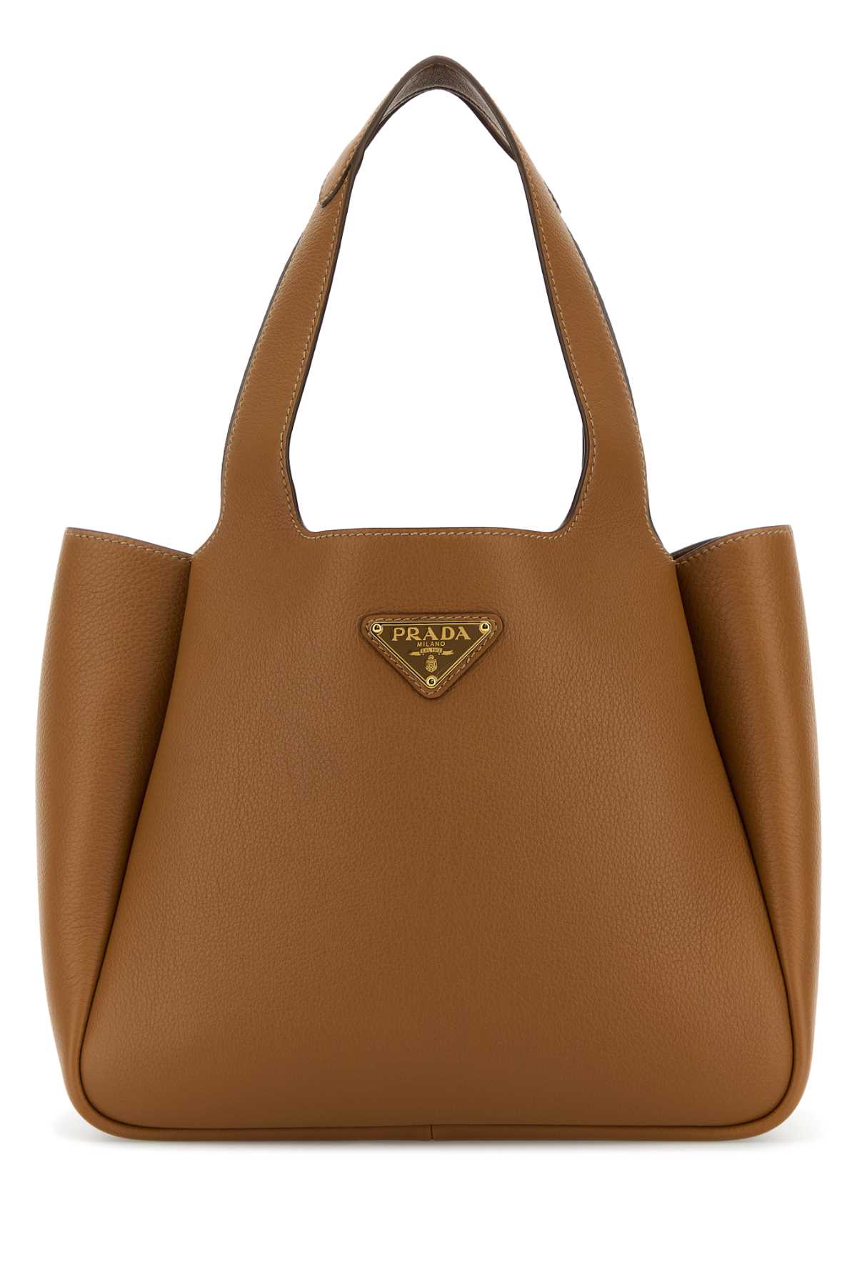 Shop Prada Caramel Leather Handbag In Caramello