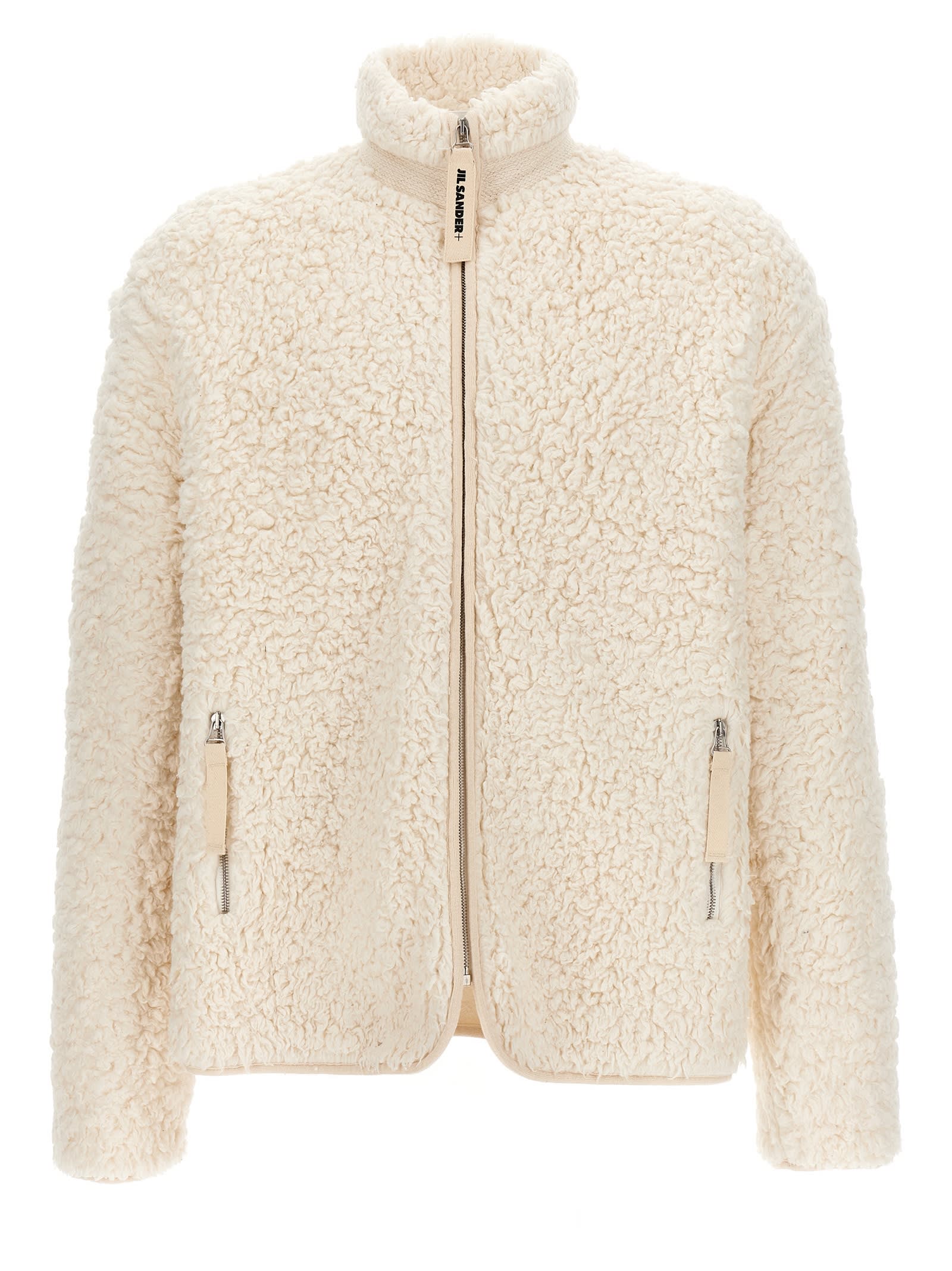 Shop Jil Sander Faux Fur Jacket In White