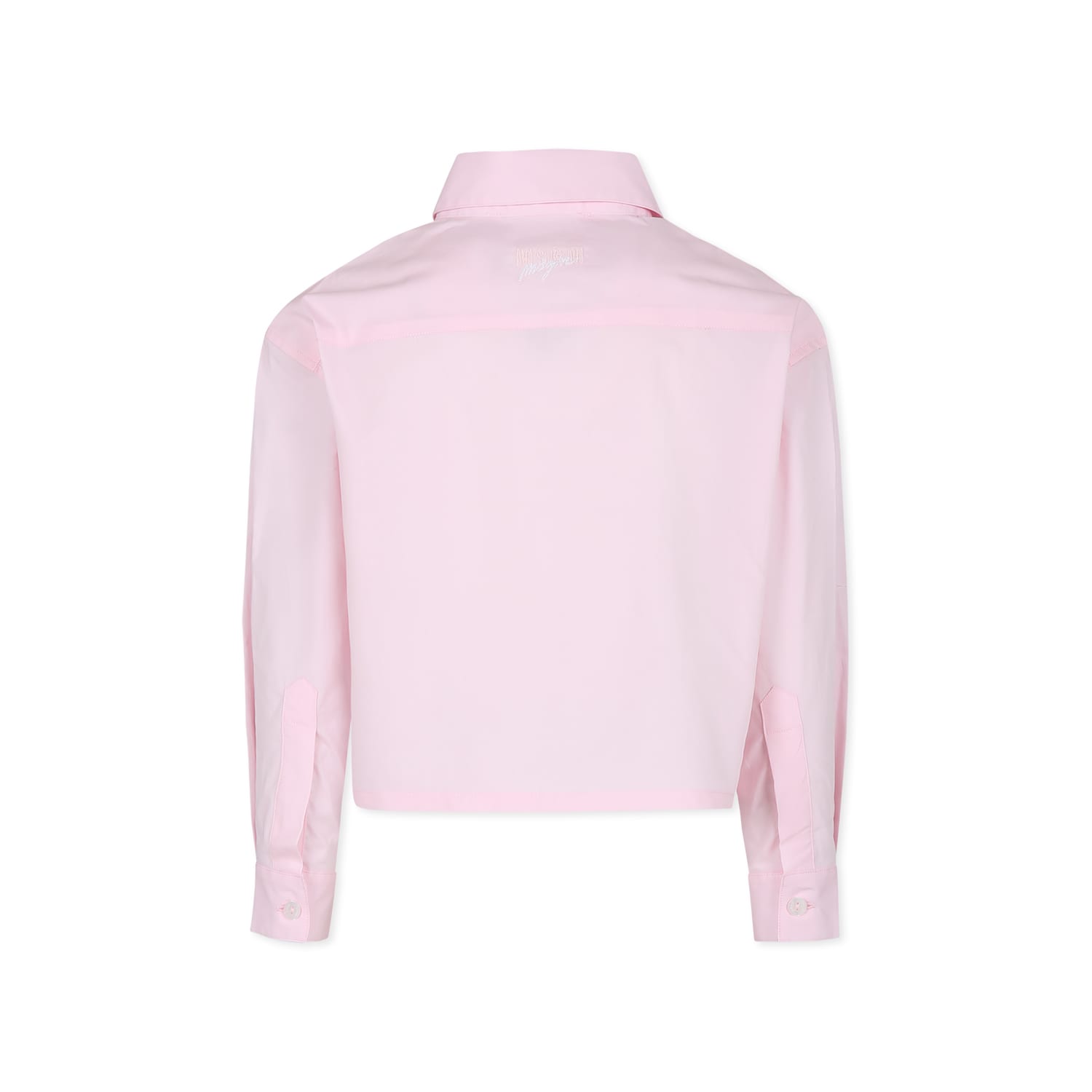 Shop Msgm Pink Shirt For Girl With Logo