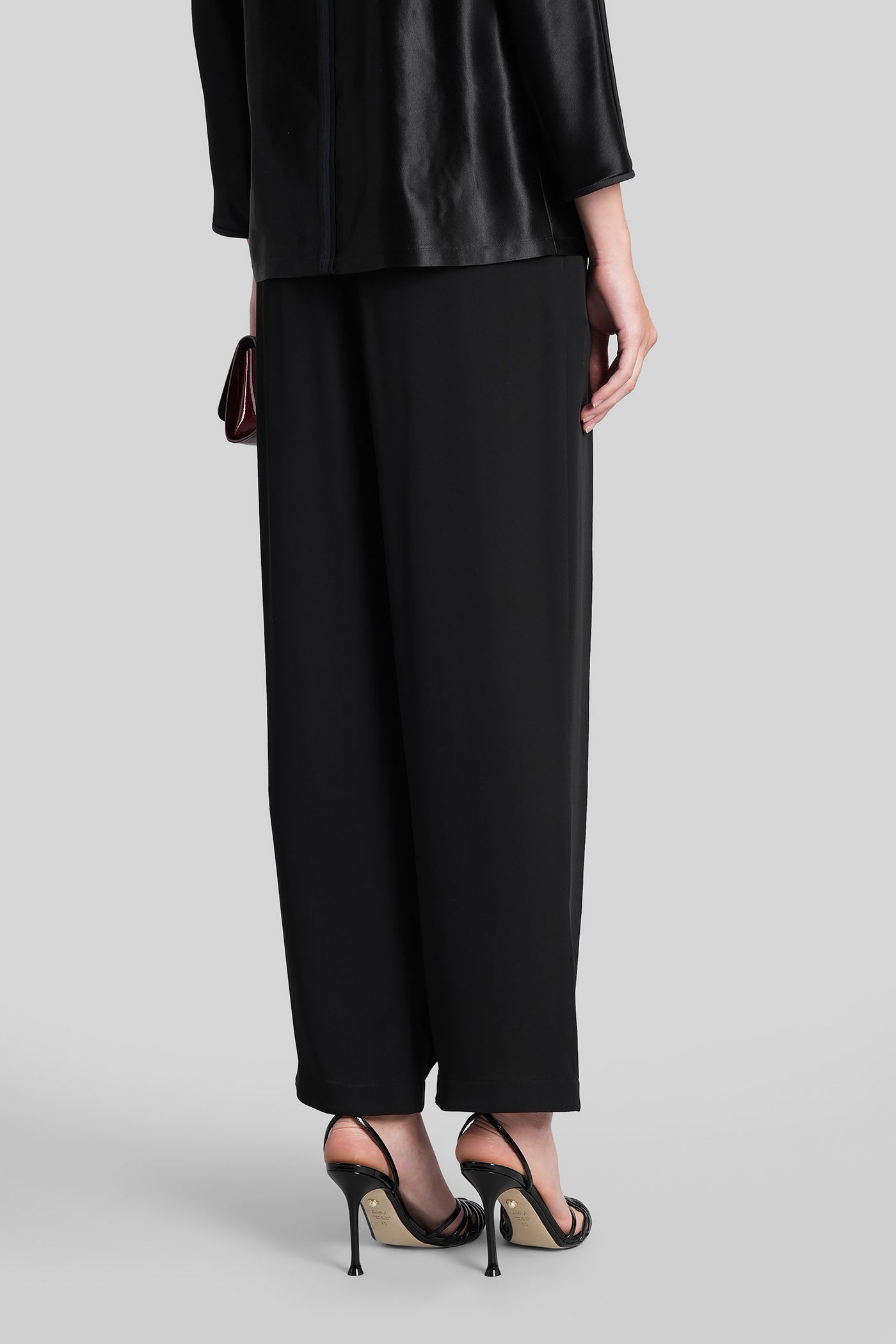Giorgio Armani Pants In Black Silk In Black