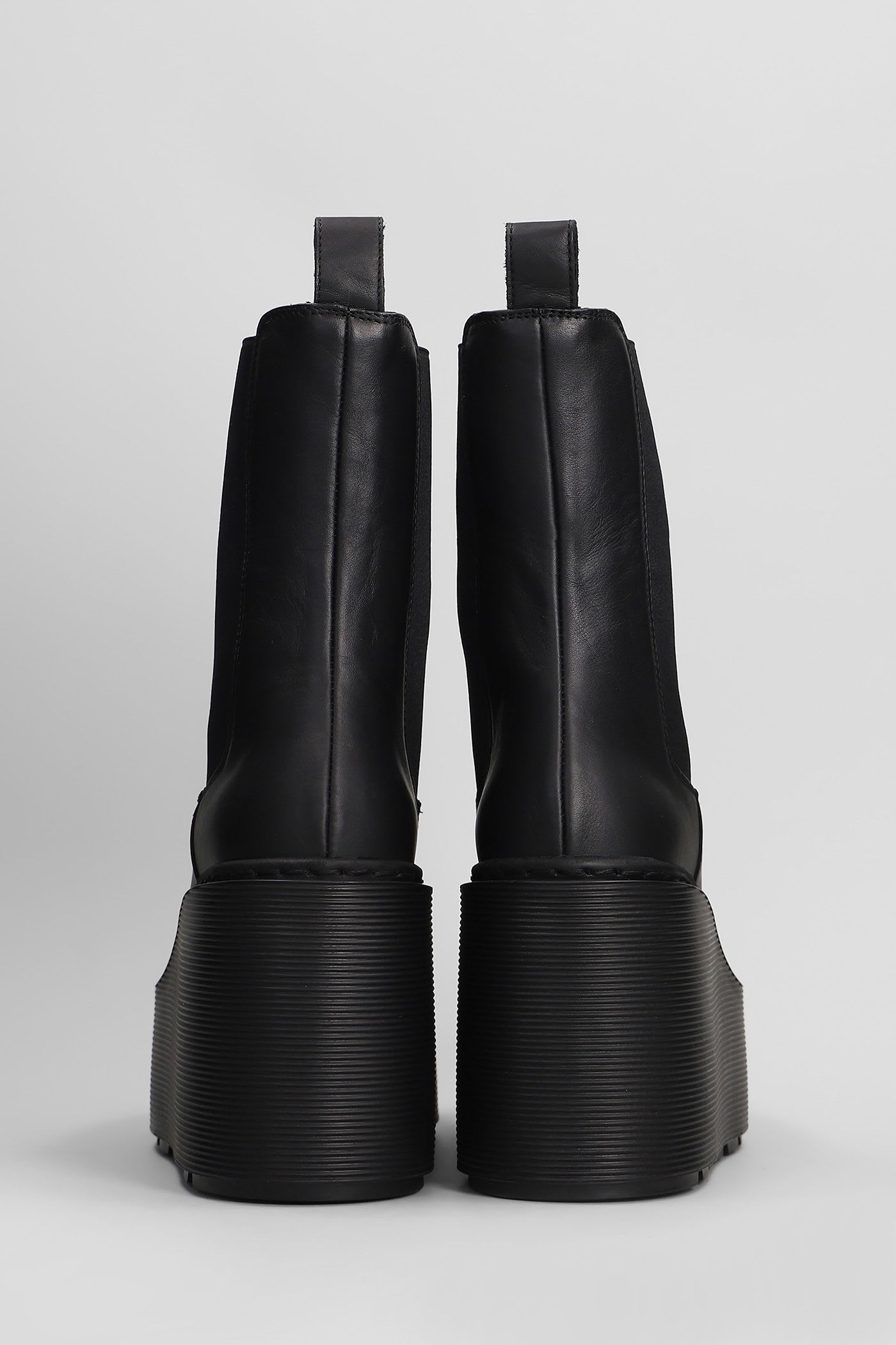 Vic Matie Elodie 101 High Heels Ankle Boots In Black Leather In Black