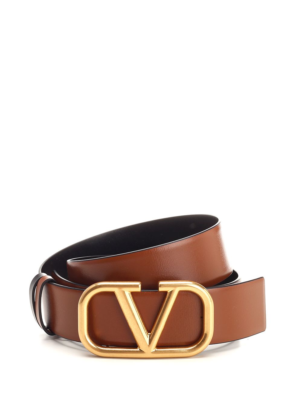 Shop Valentino V Logo Reversible Belt In Brown