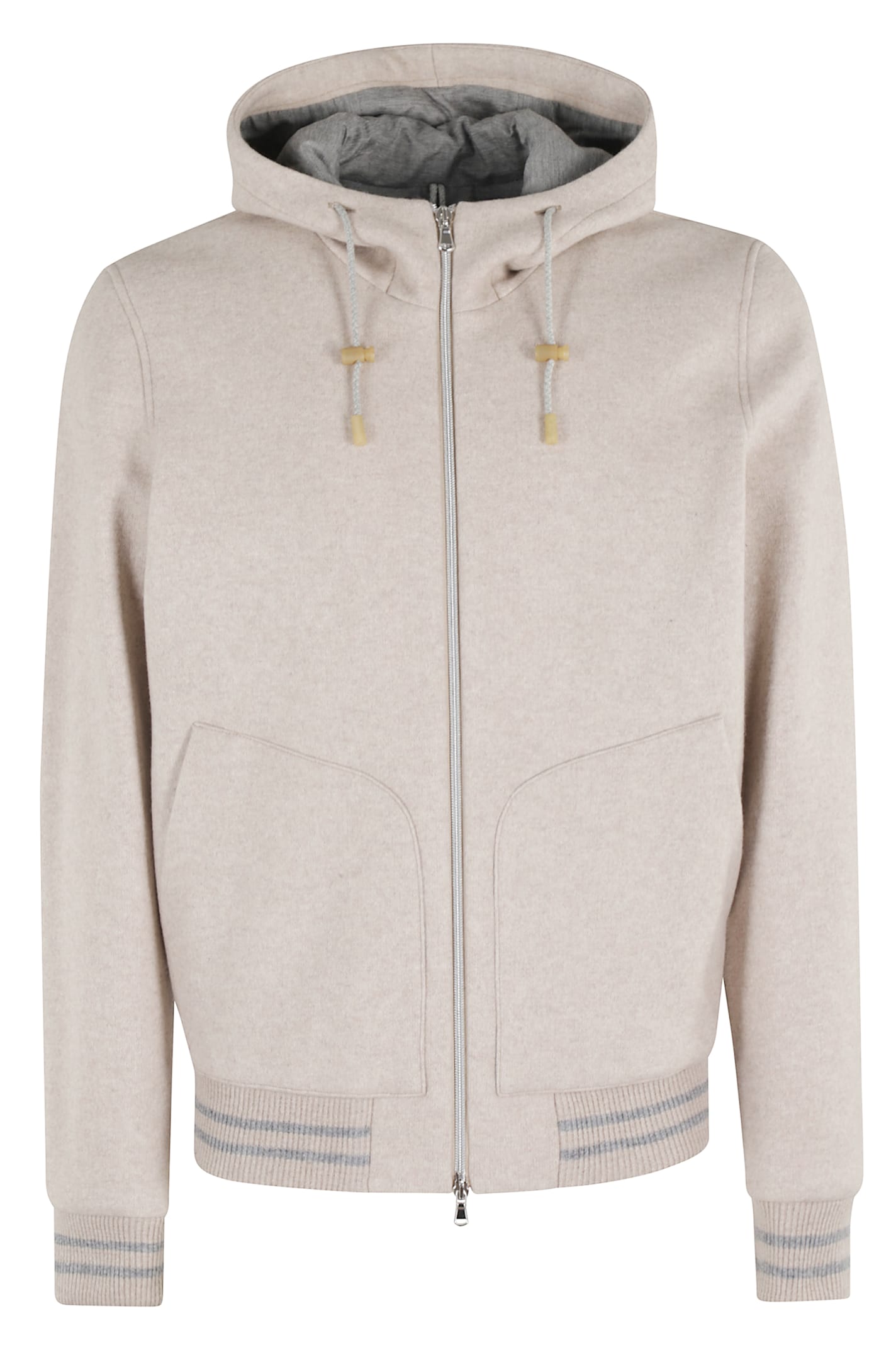 Luigi Bianchi Mantova Jersey Coat In Neutral