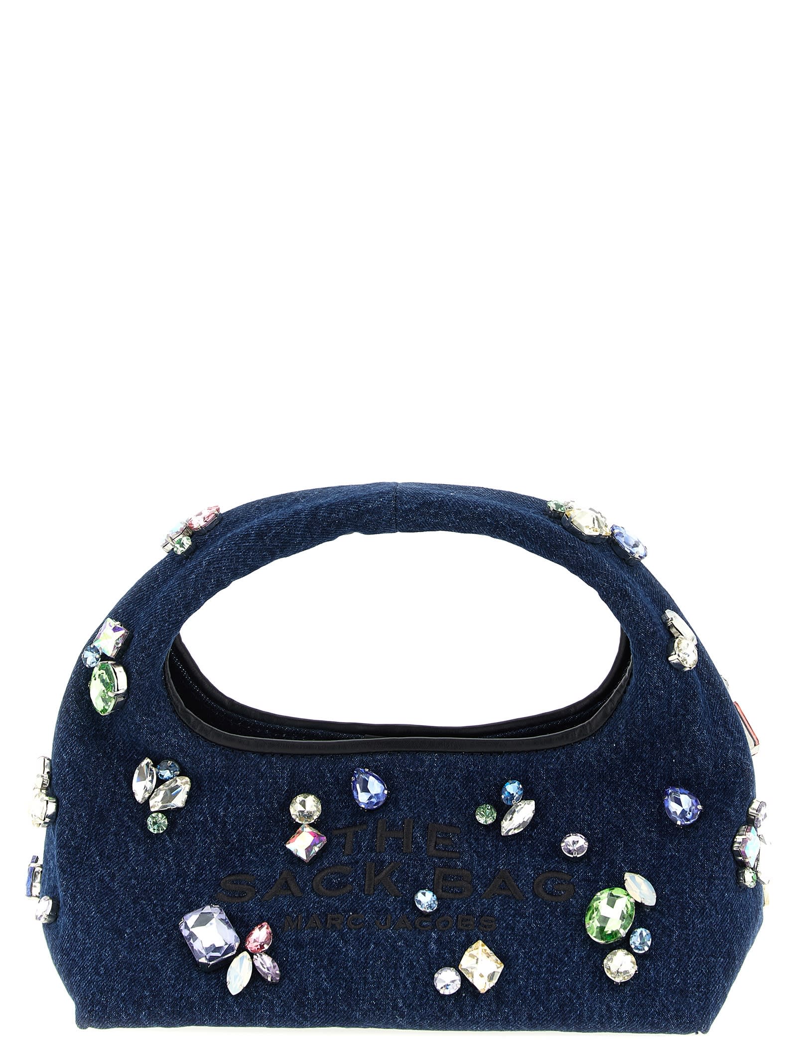 Marc Jacobs The Gem Denim Mini Sack Handbag In Blue