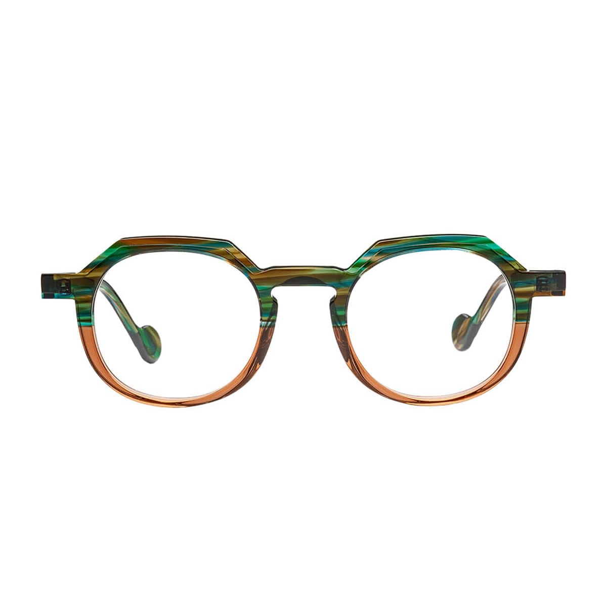 Matttew Backgammon 1897 Trama Verde Marrone Glasses In Green