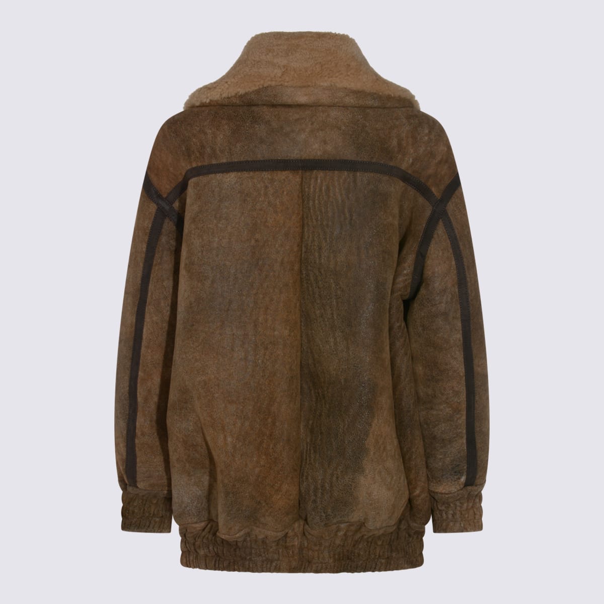 Salvatore Santoro Brown Leather Jacket In Brown